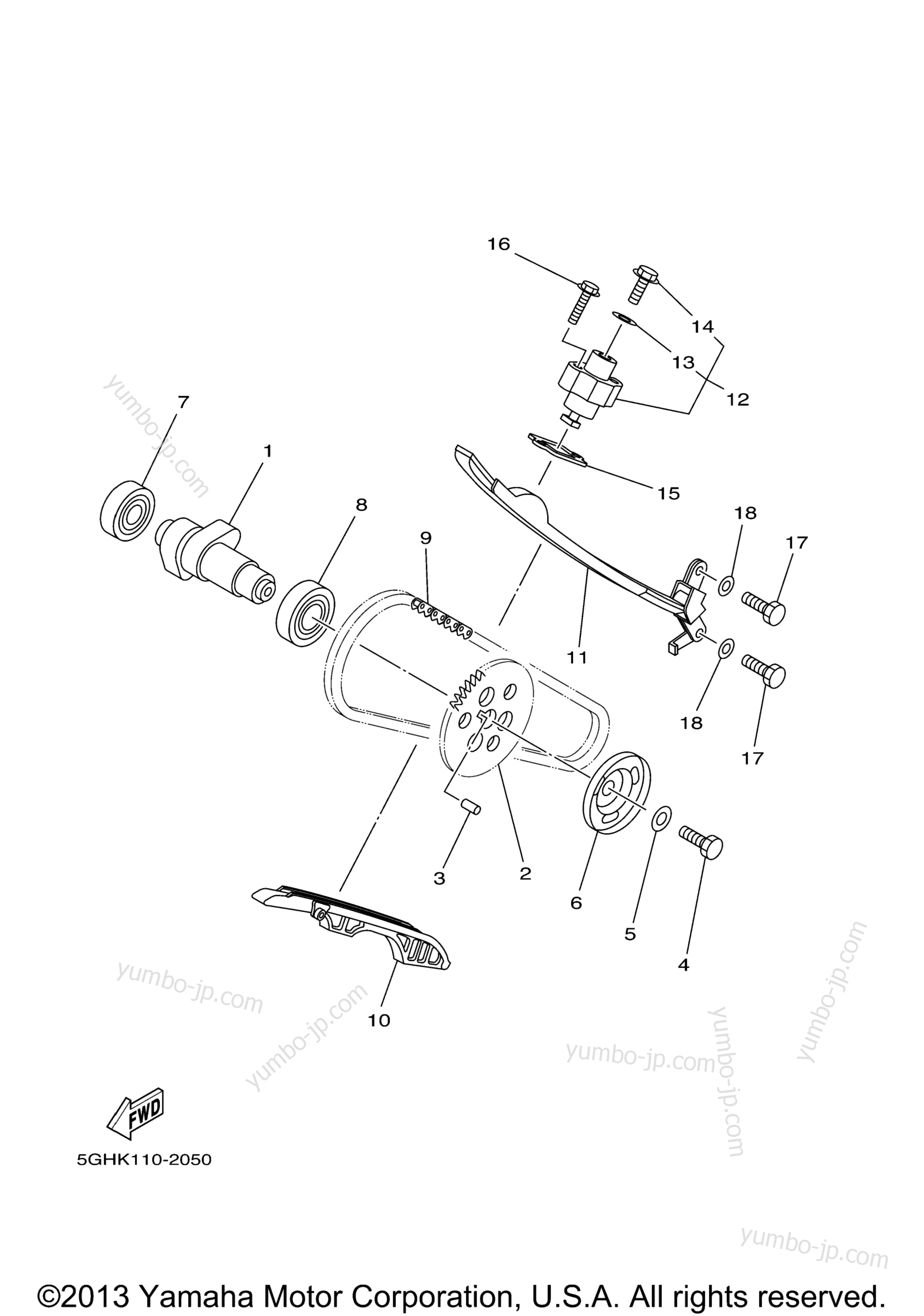 Camshaft Chain для квадроциклов YAMAHA GRIZZLY 450 HUNTING (YFM450DAEH) 2014 г.
