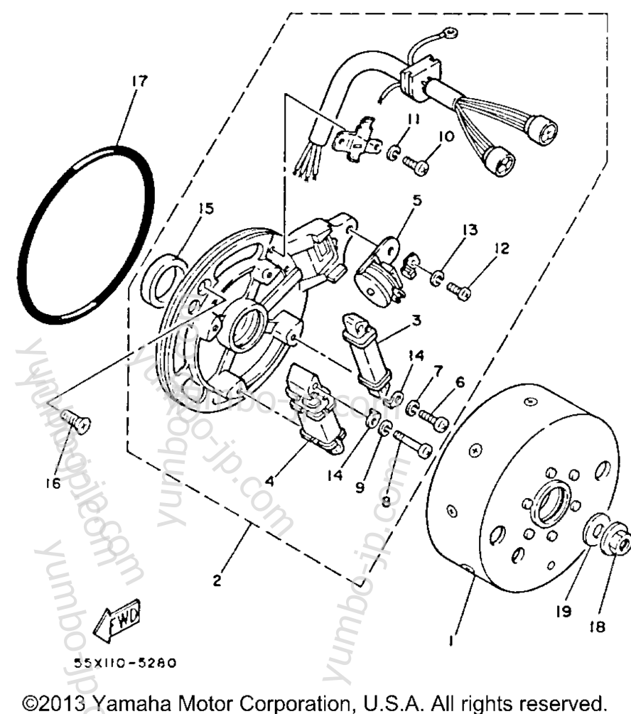 GENERATOR for ATVs YAMAHA BADGER (YFM80N) 1985 year