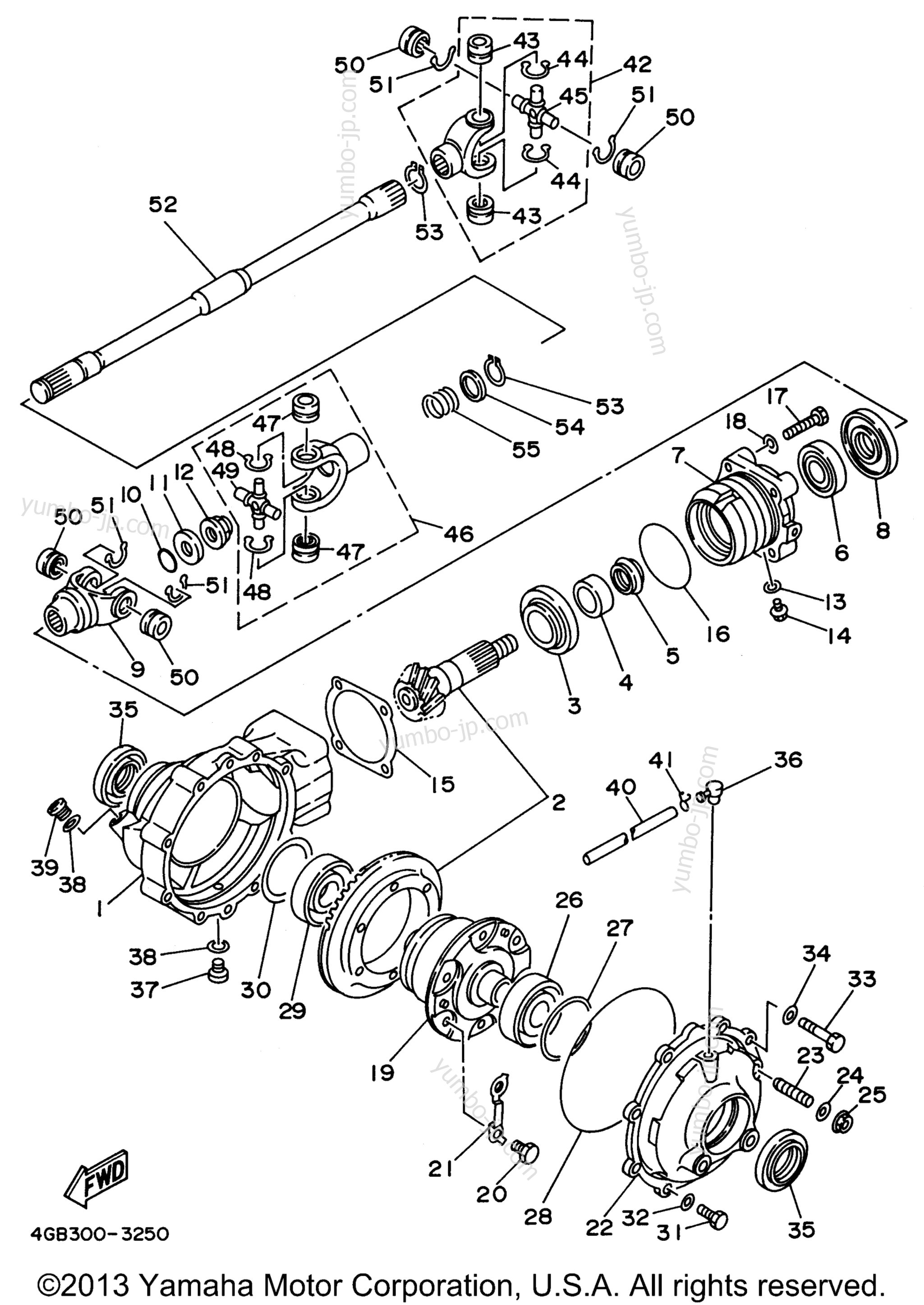 Front Differential для квадроциклов YAMAHA TIMBERWOLF 2WD (YFB250FWH) 1996 г.