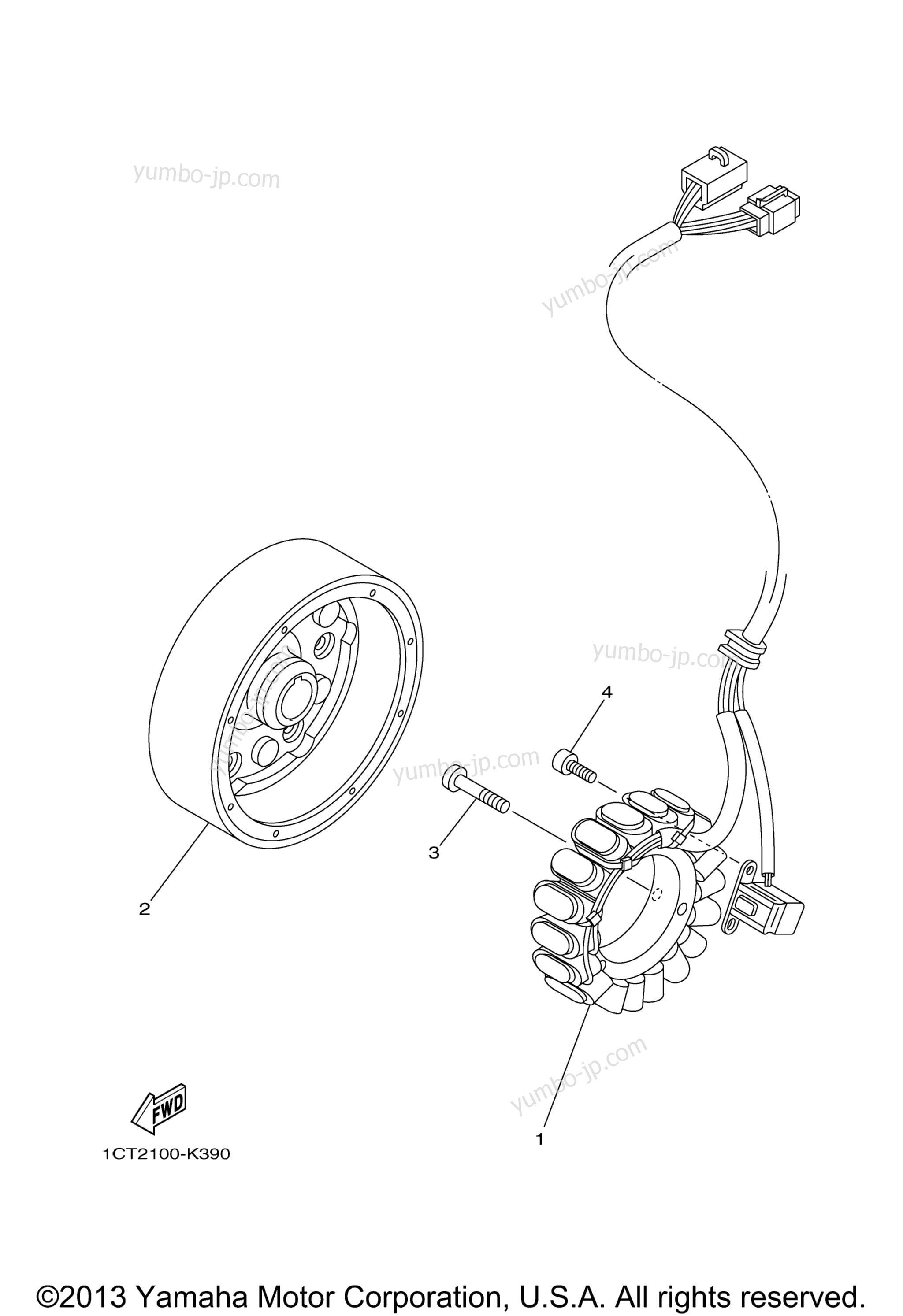 GENERATOR for ATVs YAMAHA GRIZZLY 450 EPS 4WD (YFM45FGPBG) 2012 year