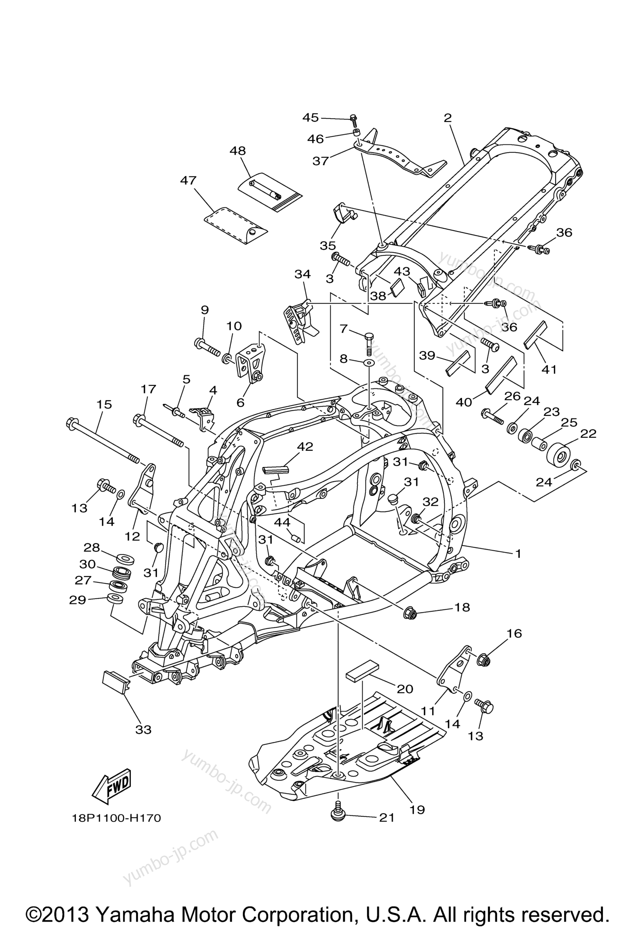 FRAME for ATVs YAMAHA YFZ450X SPECIAL EDITION (YFZ450XSEA) 2011 year