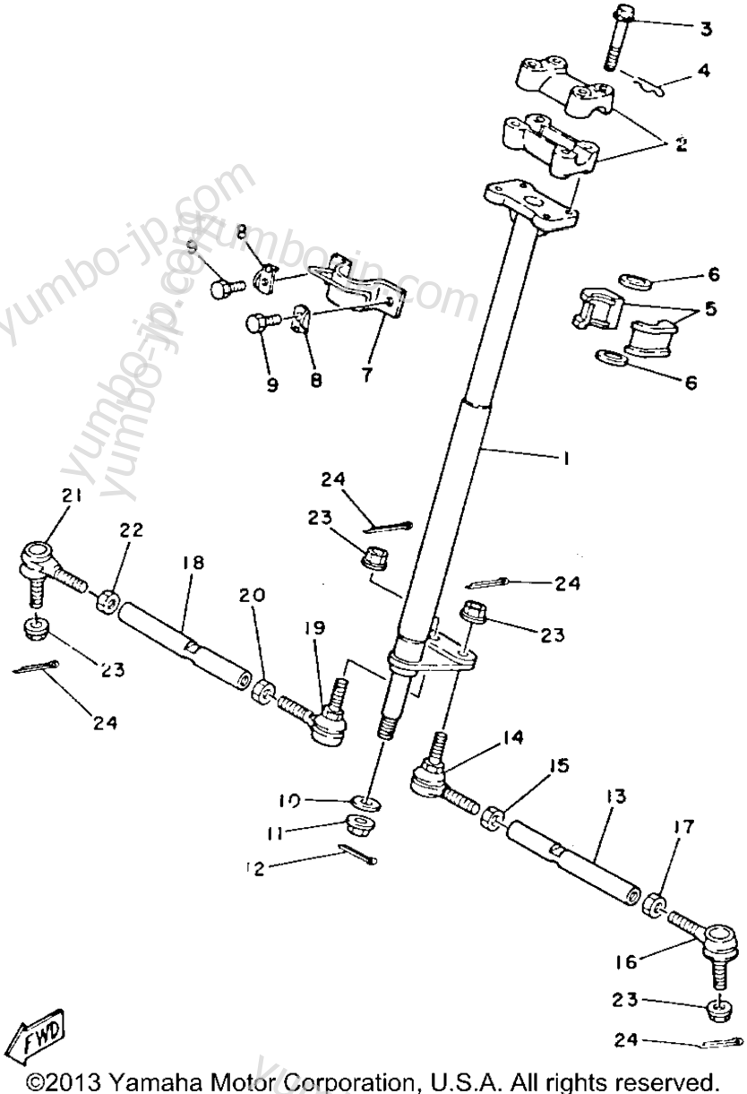 Steering for ATVs YAMAHA BADGER (YFM80N) 1985 year