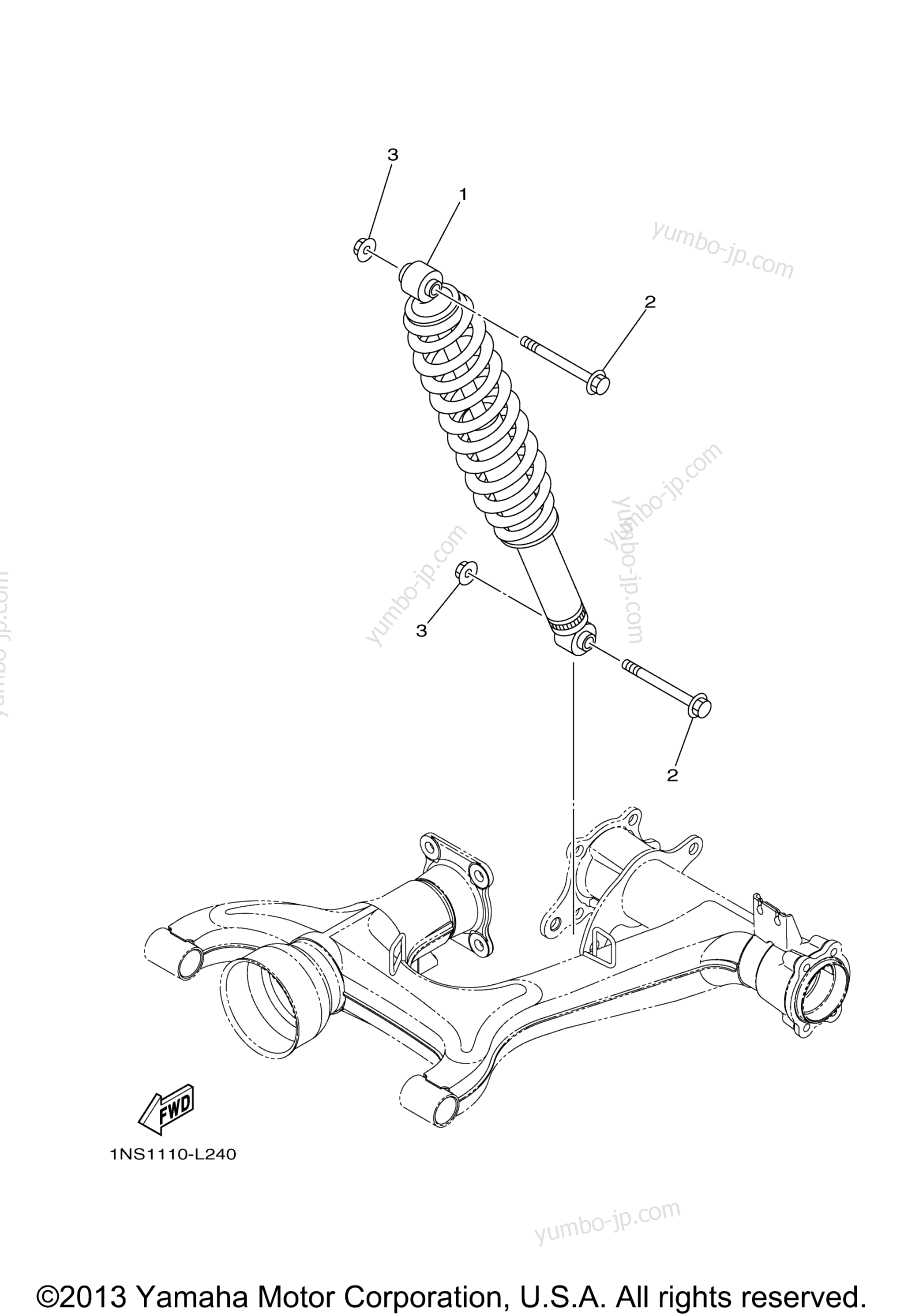 Rear Suspension for ATVs YAMAHA GRIZZLY 350 4WD (YFM35FGBL) 2012 year