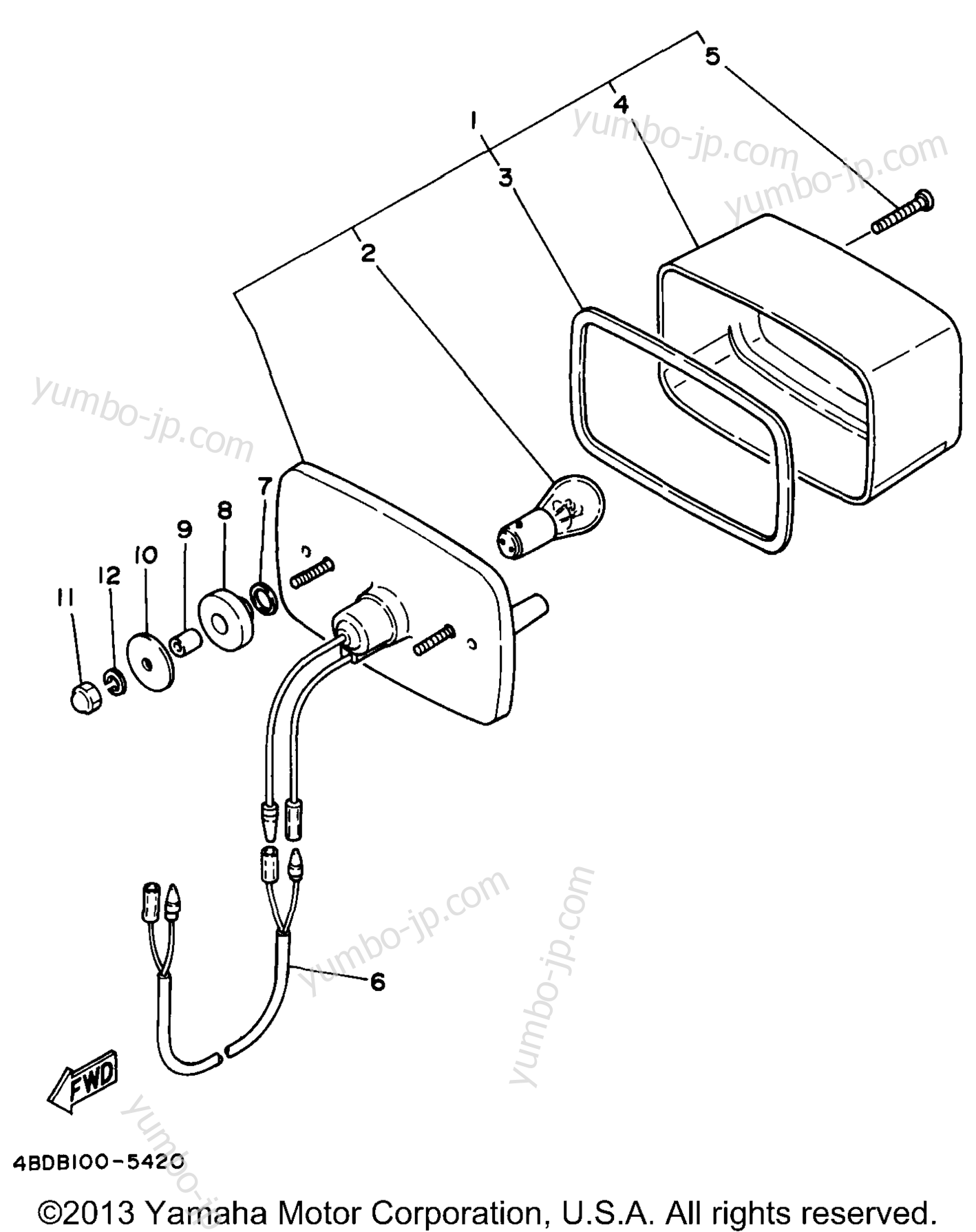 Taillight 1 для квадроциклов YAMAHA TIMBERWOLF 2WD (YFB250UJ_M) 1997 г.