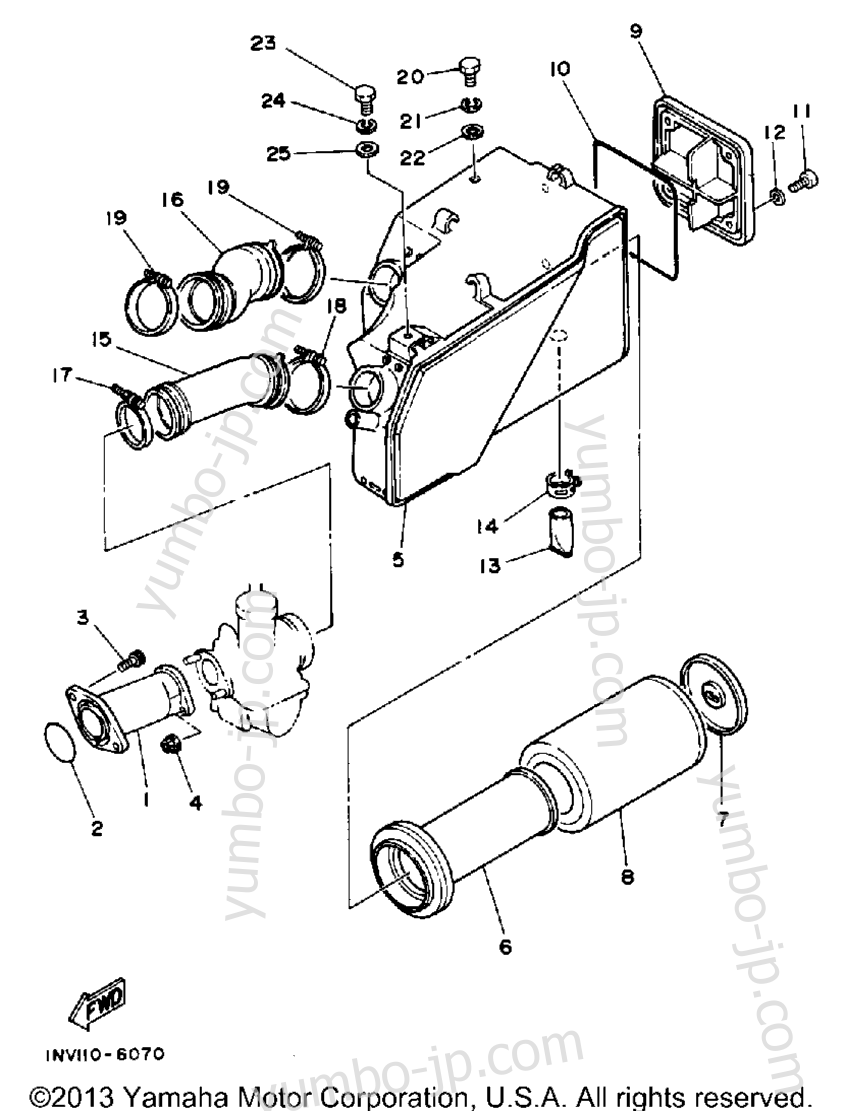 AIR CLEANER для квадроциклов YAMAHA YTM225DRS 1986 г.