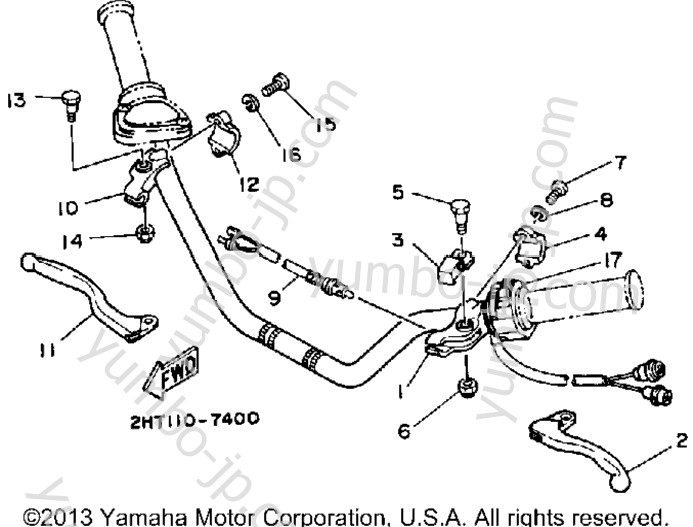 Handle Switch - Lever for ATVs YAMAHA MOTO-4 (YFM350ERW) 1989 year