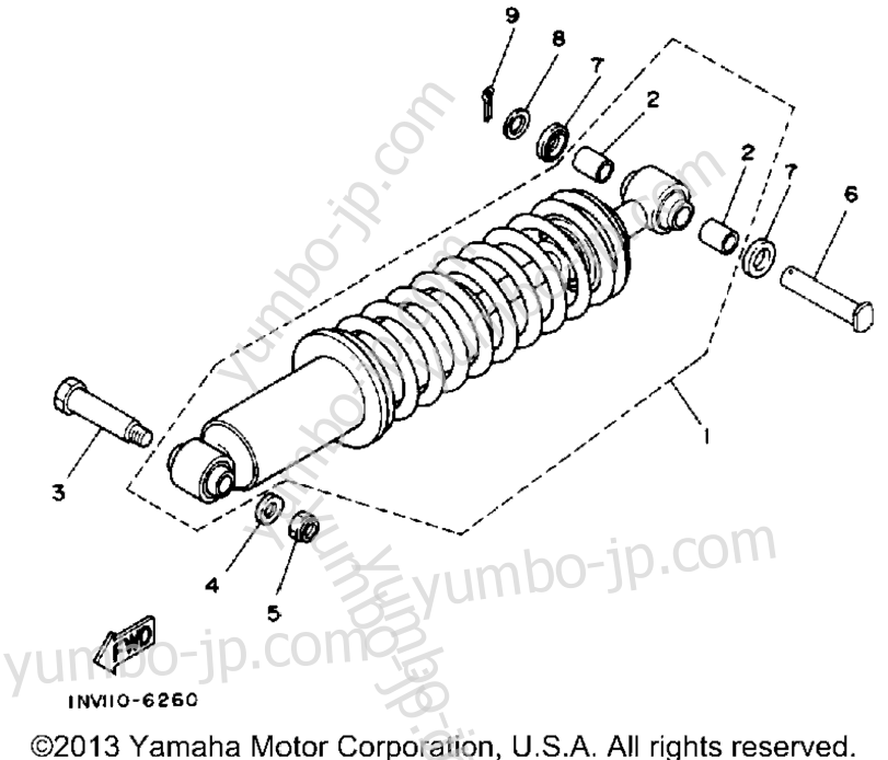 Rear Shocks for ATVs YAMAHA YTM225DRS 1986 year