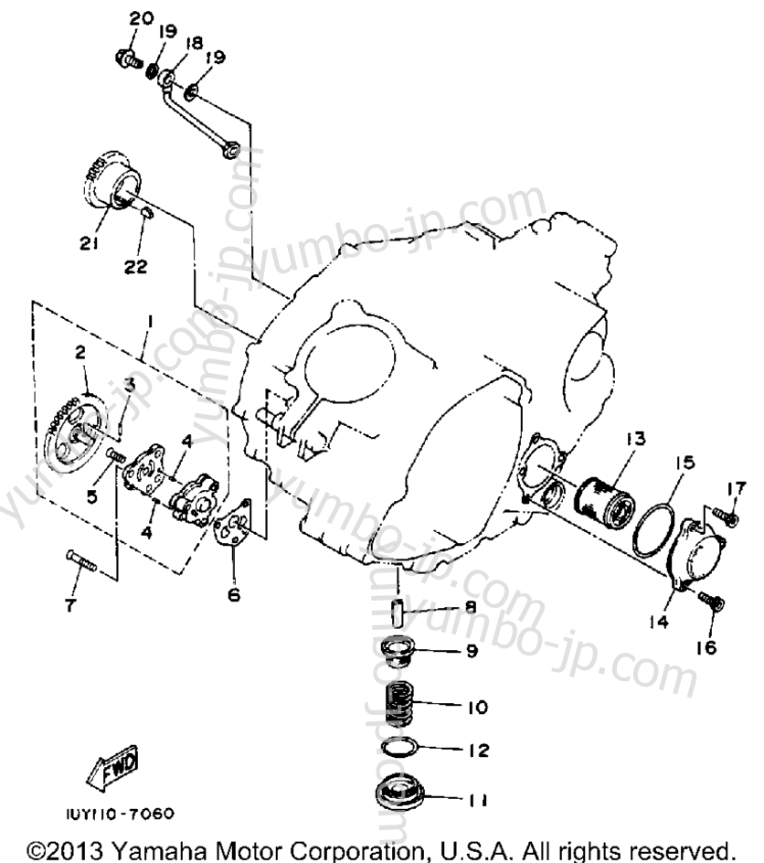 Масляный насос для квадроциклов YAMAHA WARRIOR (YFM350XU) 1988 г.