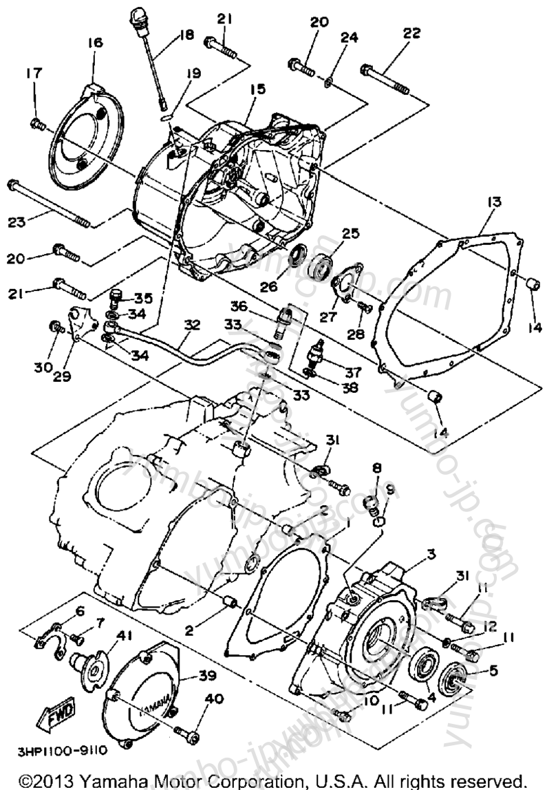 Крышка картера для квадроциклов YAMAHA BIG BEAR 4WD (YFM350FWW) 1989 г.
