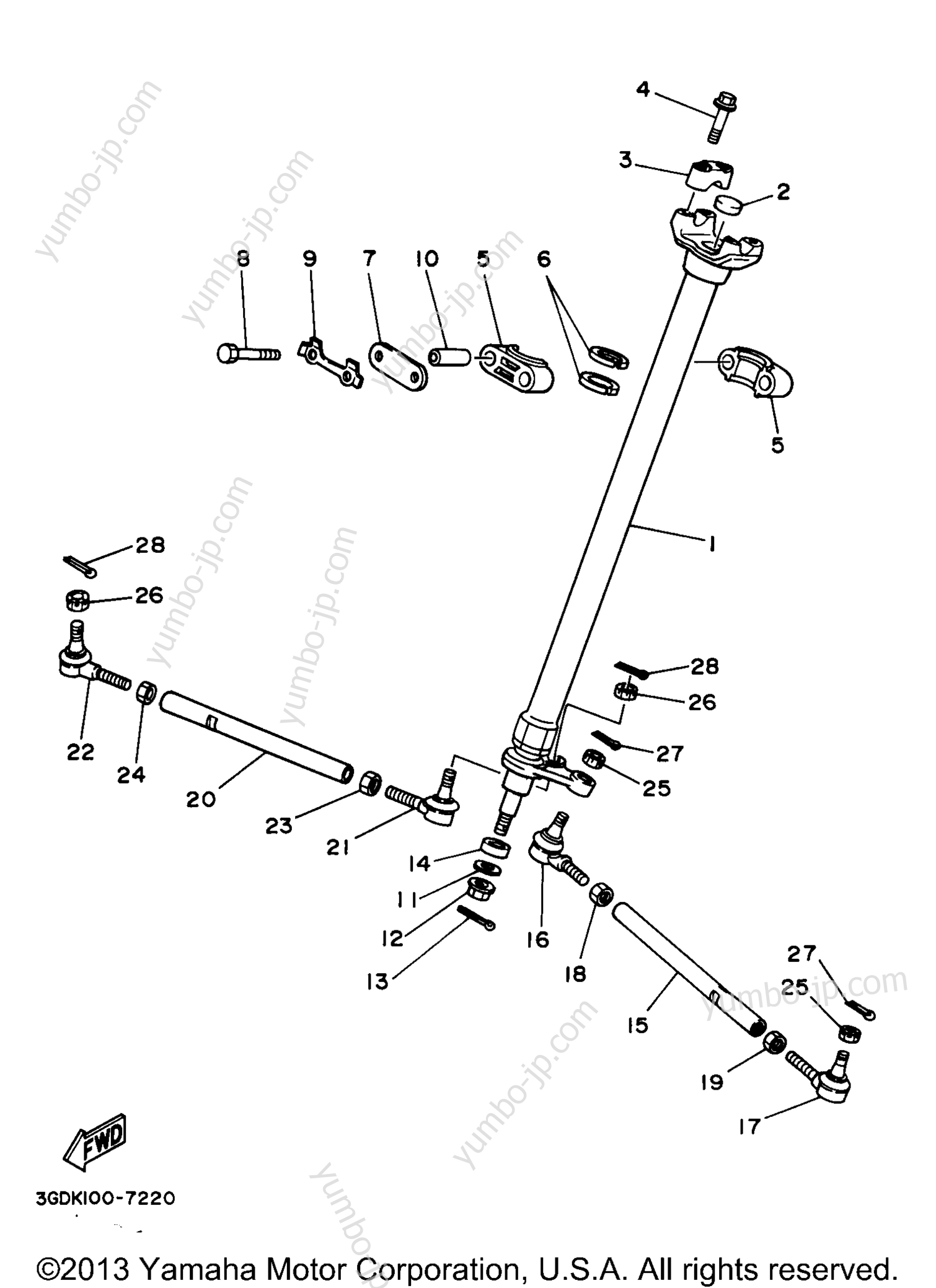 Steering для квадроциклов YAMAHA WARRIOR (YFM350XJ) 1997 г.