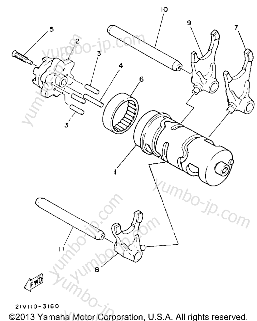 Shift Cam - Fork for ATVs YAMAHA YTM225DXL 1984 year