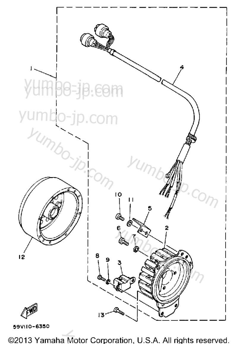GENERATOR для квадроциклов YAMAHA PRO-4 PRO HAULER W-TURF TIRES (YFU1TW) 1989 г.