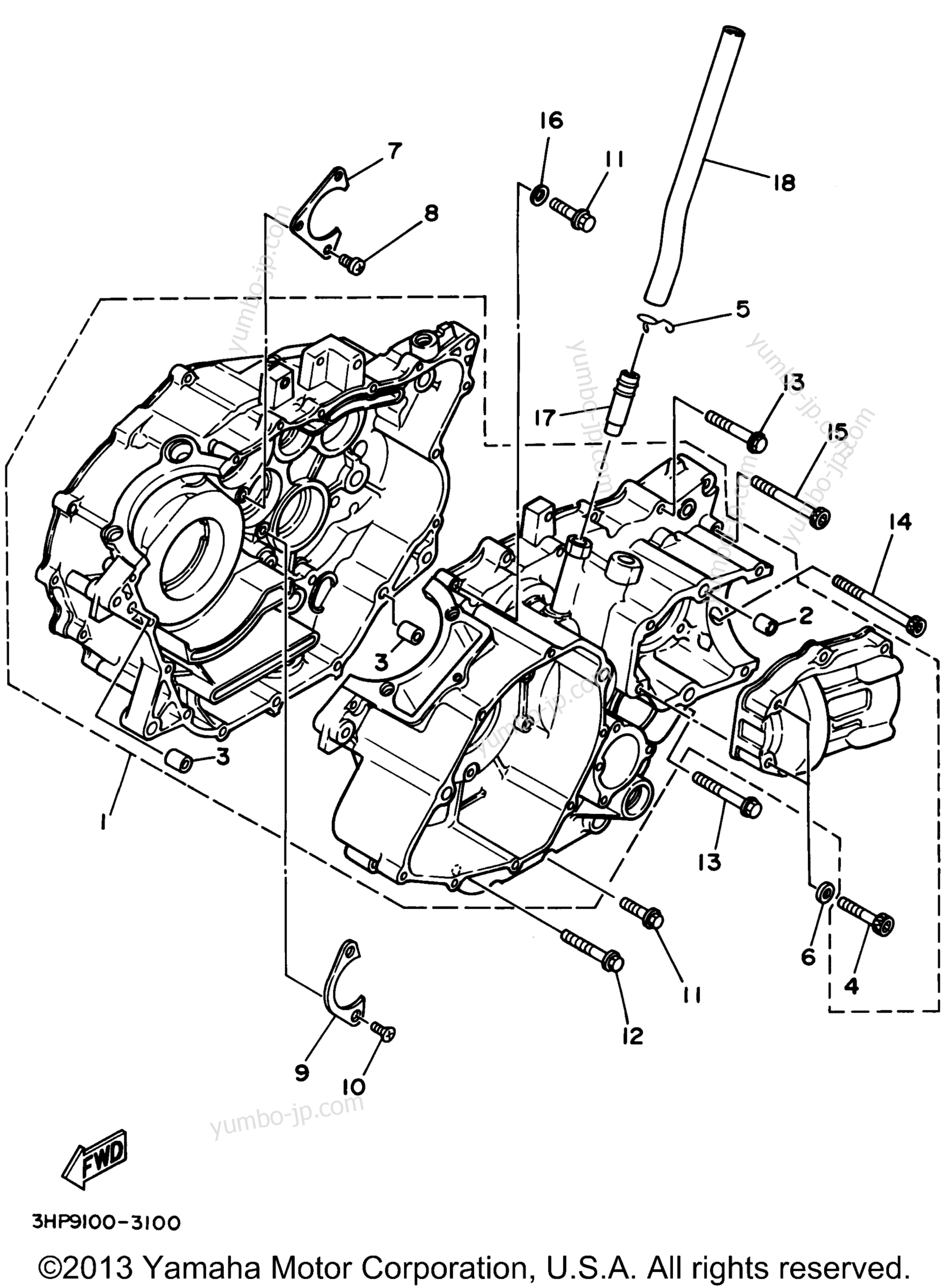 Крышка картера для квадроциклов YAMAHA BIG BEAR 4WD (YFM350FWF_) 1994 г.