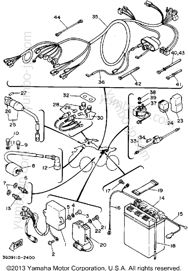 Electrical 1 для квадроциклов YAMAHA WARRIOR (YFM350XD_M) 1992 г.
