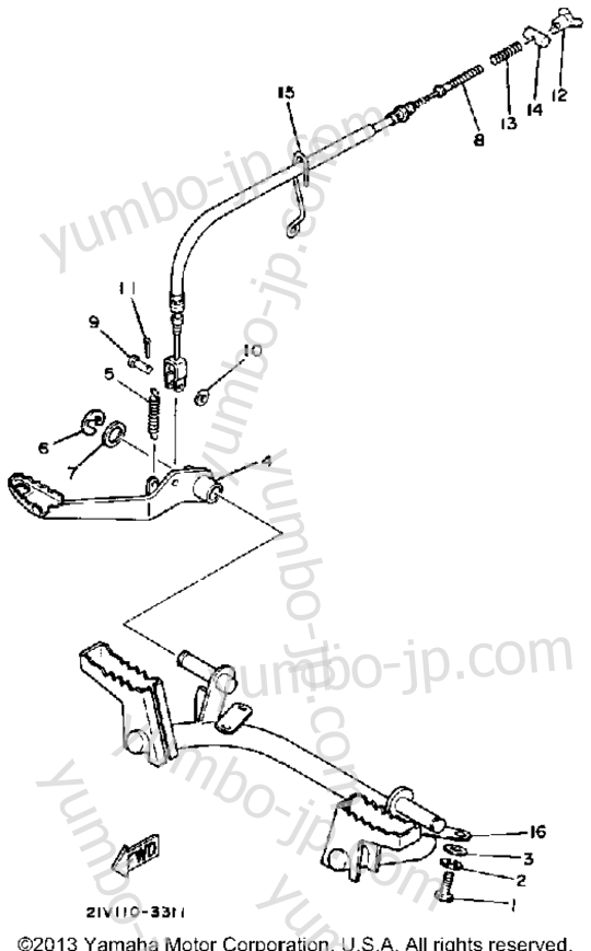 Stand-Footrest for ATVs YAMAHA YTM200EL 1984 year