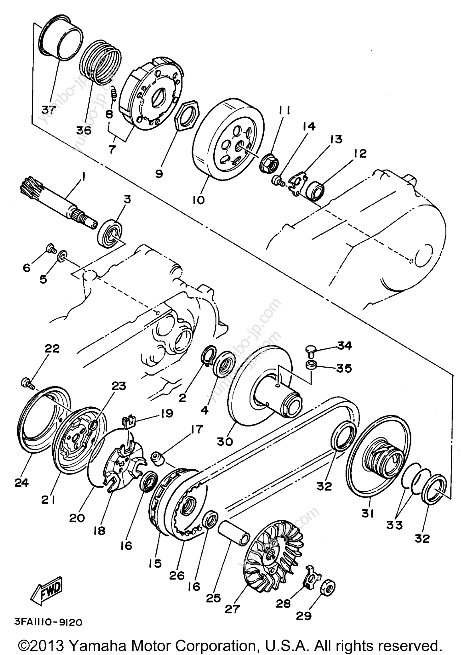 Устройство сцепления для квадроциклов YAMAHA BREEZE (YFA1G) 1995 г.
