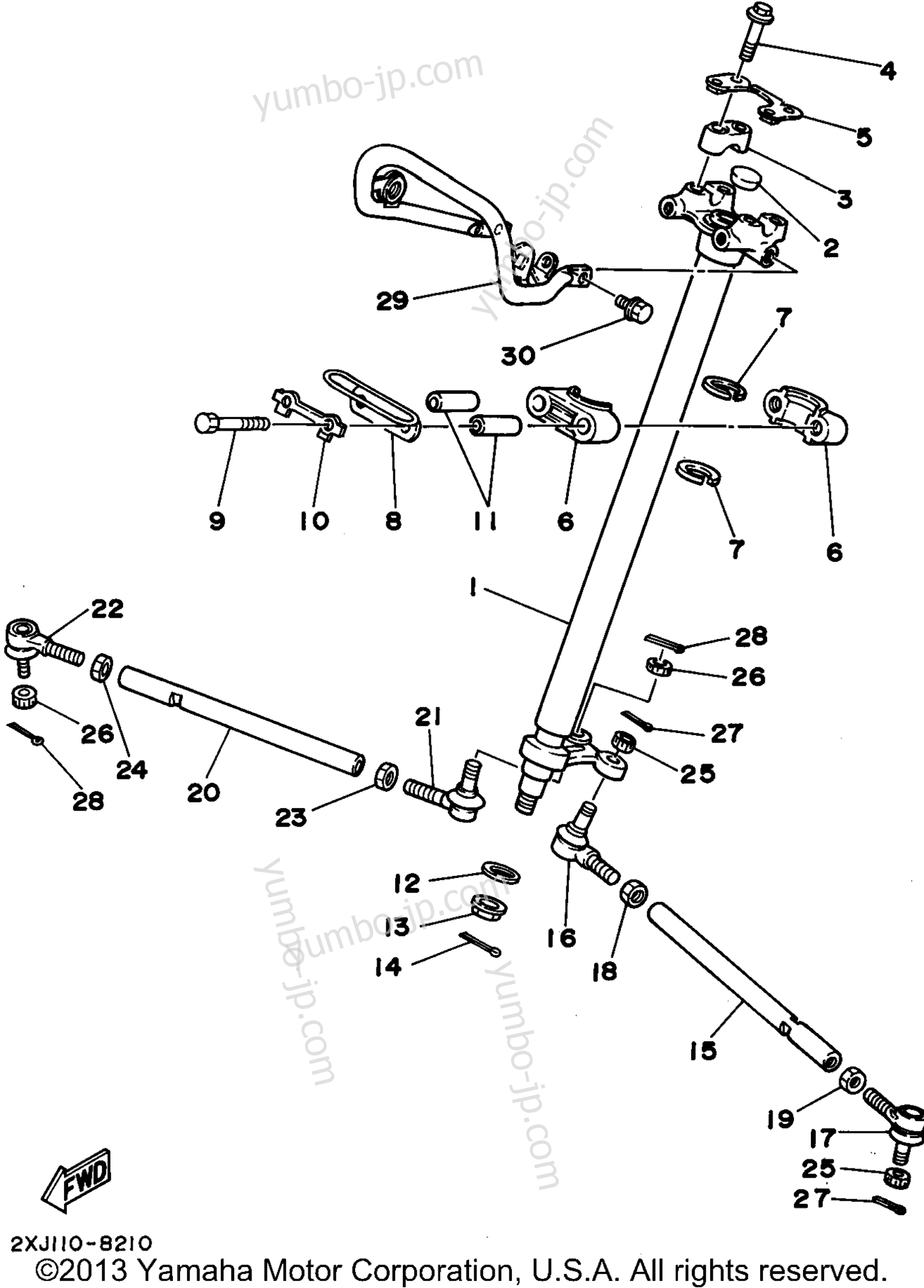 Steering для квадроциклов YAMAHA BLASTER (YFS200G_MN) 1995 г.