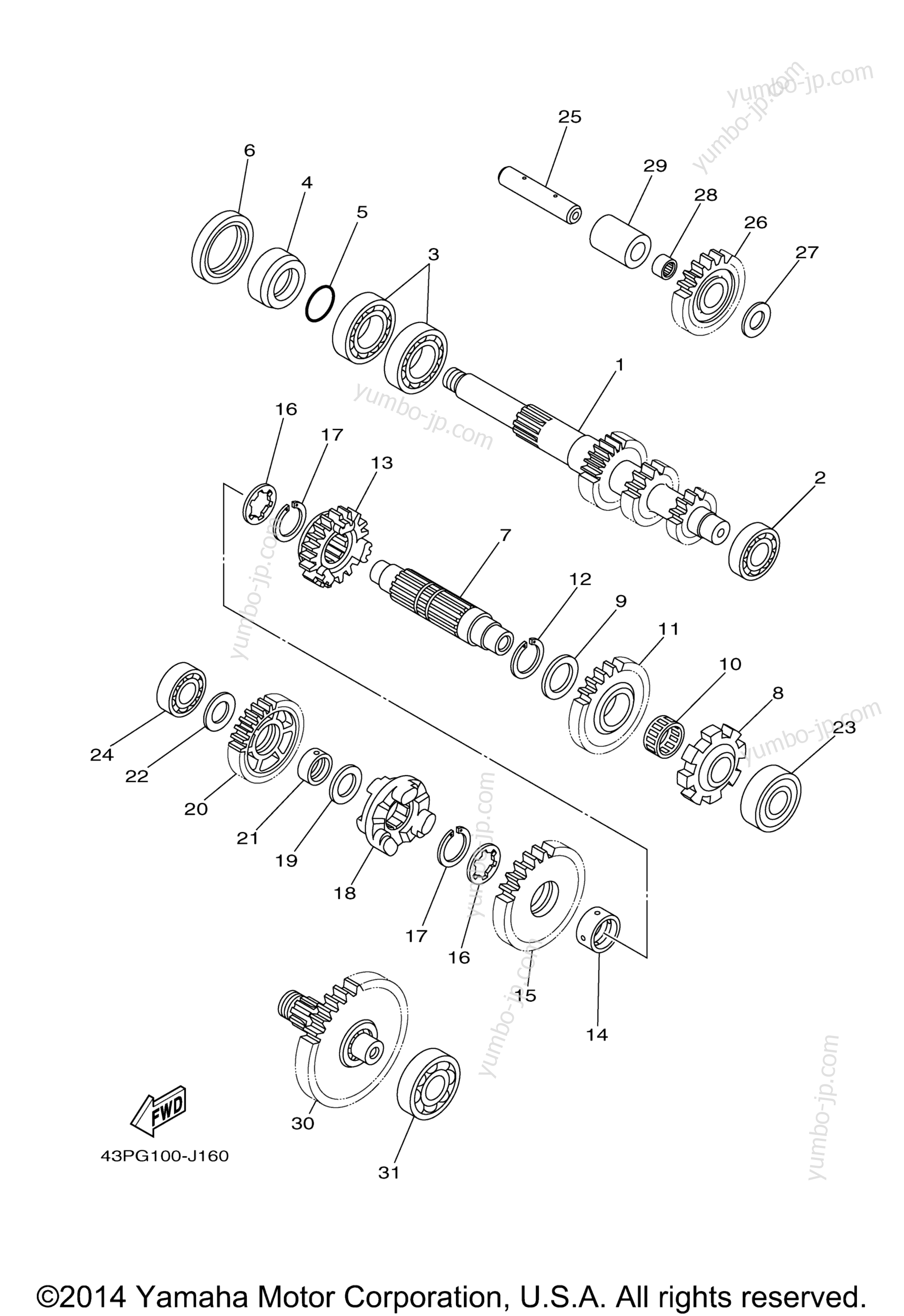 TRANSMISSION for ATVs YAMAHA GRIZZLY 700 HUNTER (YFM7FGHA) 2011 year