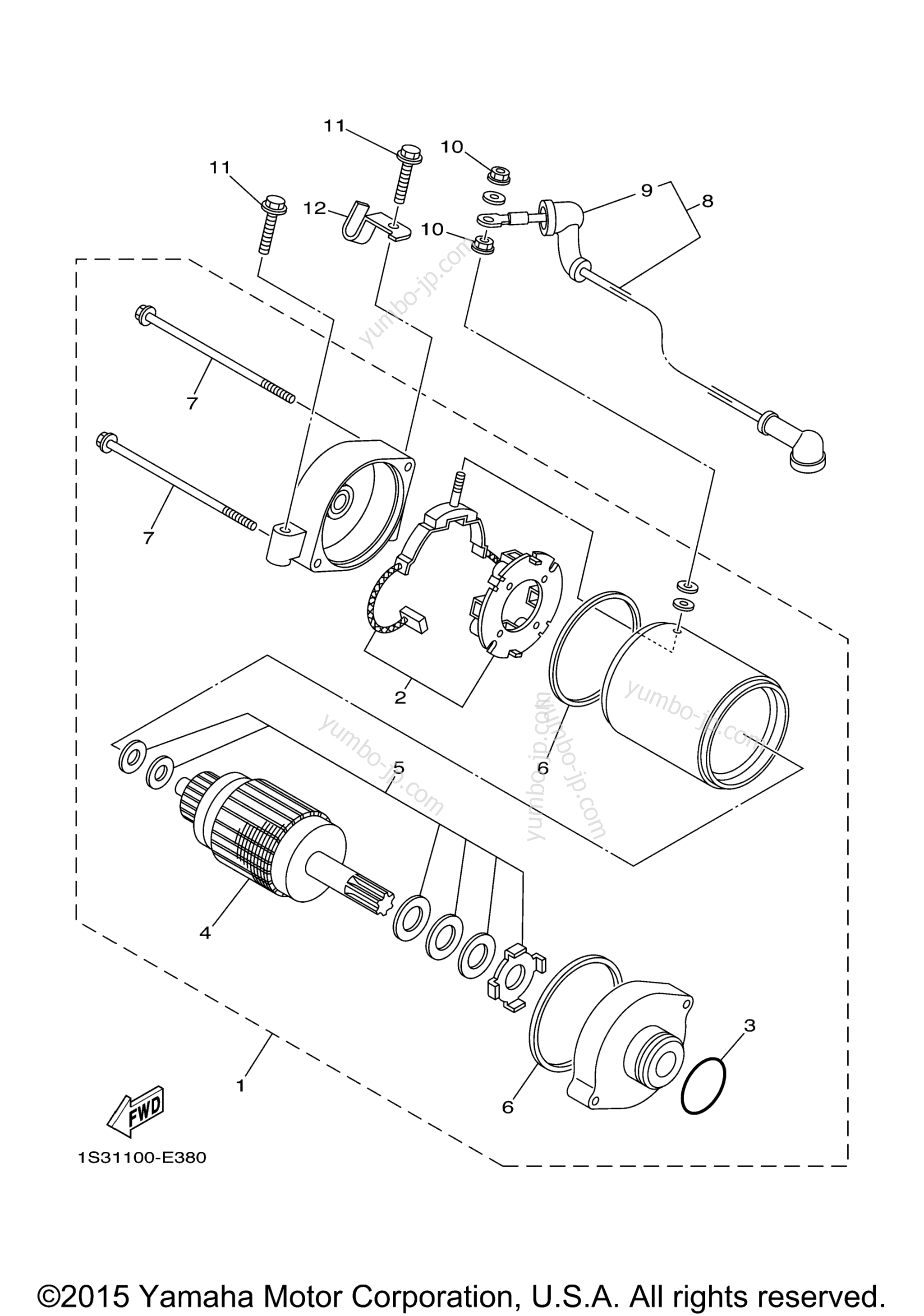 STARTING MOTOR for ATVs YAMAHA RAPTOR 700 (YFM70RSBGL) 2016 year