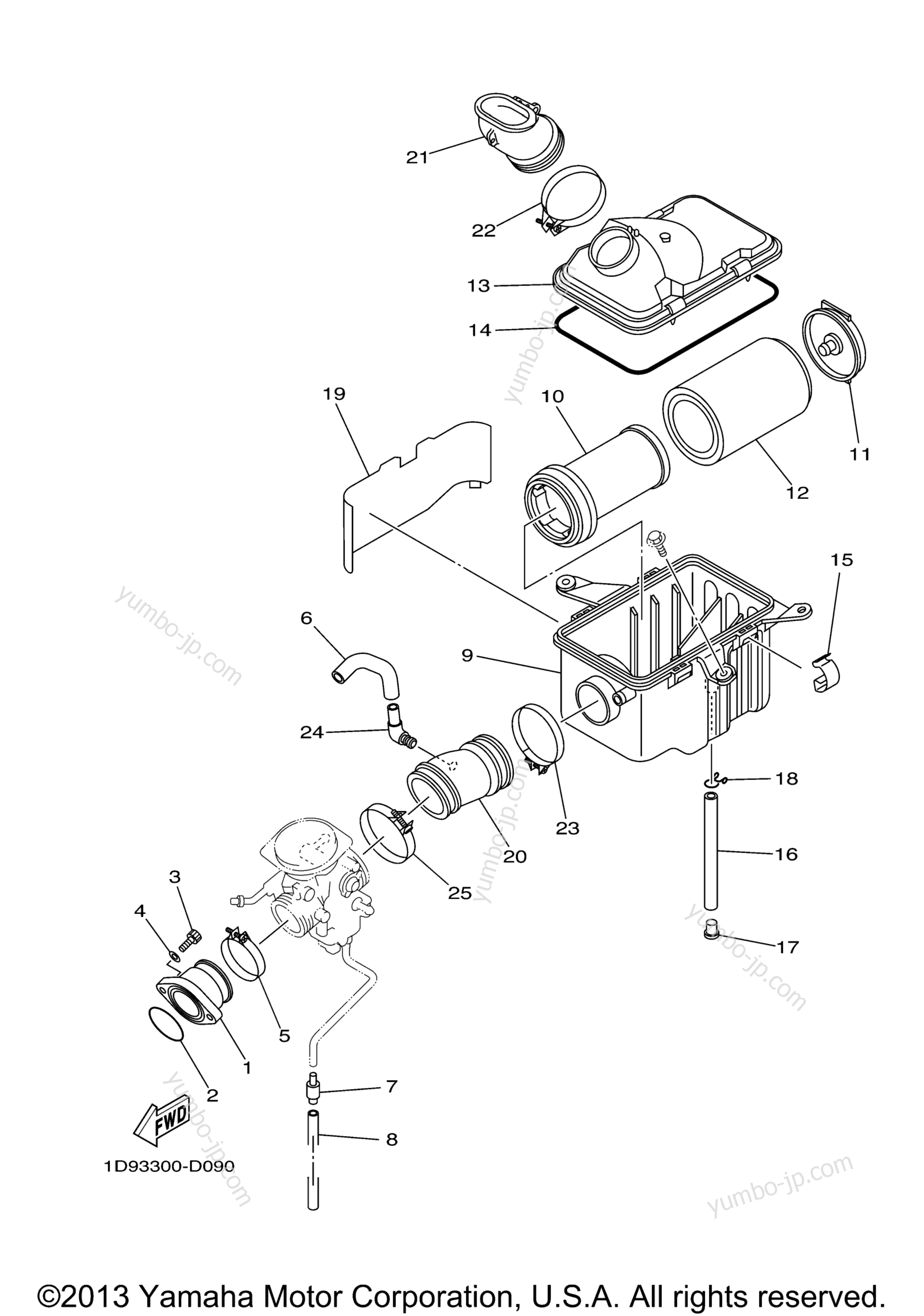 Intake for ATVs YAMAHA GRIZZLY 450 4WD HUNTER (YFM45FGHZ) 2010 year