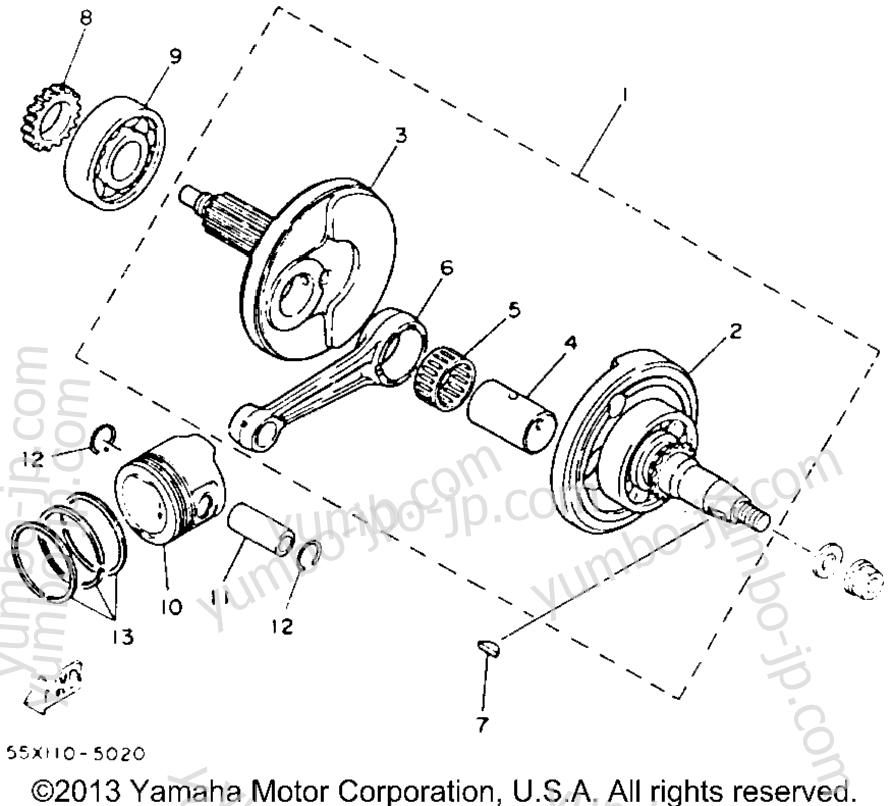 Crankshaft - Piston для квадроциклов YAMAHA BADGER (YFM80E) 1993 г.