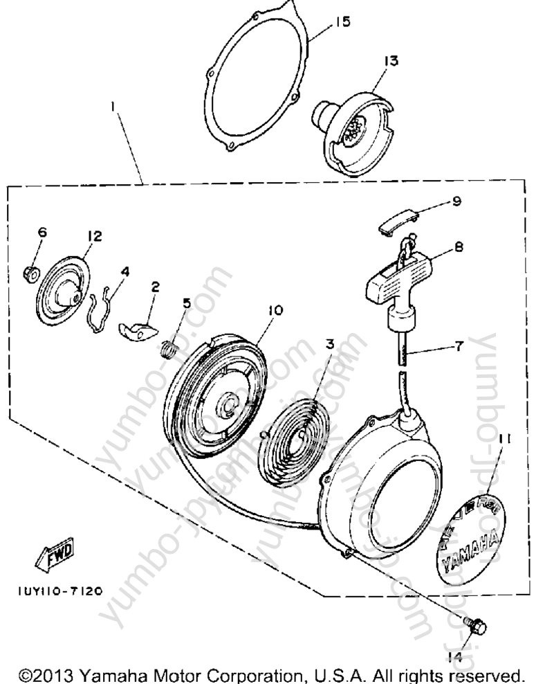 Starter (Alternate Parts) для квадроциклов YAMAHA BIG BEAR 4WD (YFM350FWA) 1990 г.
