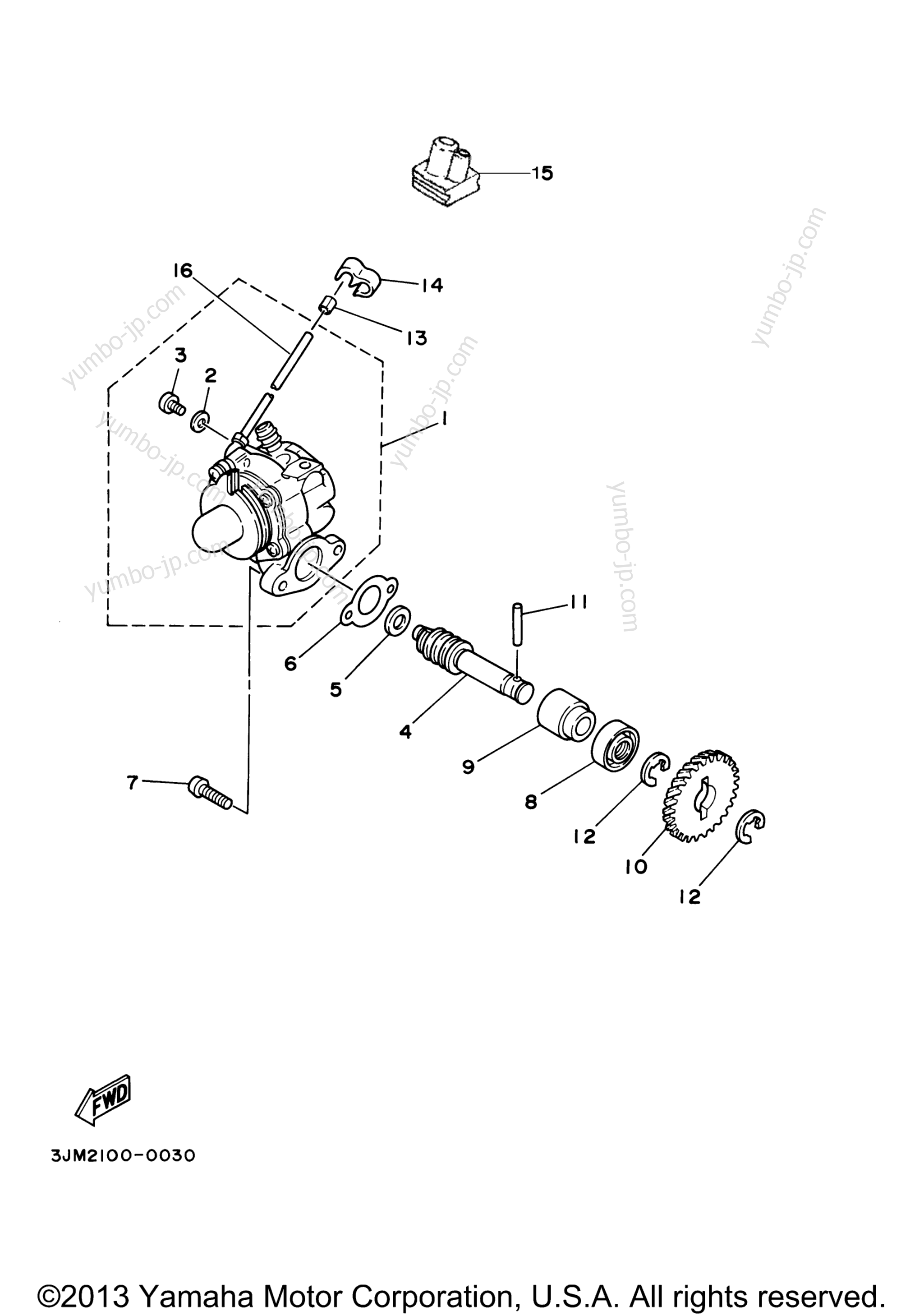 Масляный насос для квадроциклов YAMAHA BLASTER (YFS200A) 1990 г.