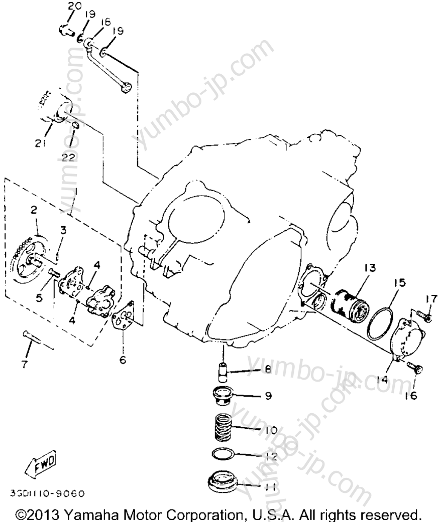 Масляный насос для квадроциклов YAMAHA WARRIOR (YFM350XE_M) 1993 г.