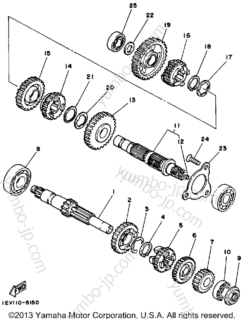 TRANSMISSION for ATVs YAMAHA MOTO-4 (YFM200DXS) 1986 year