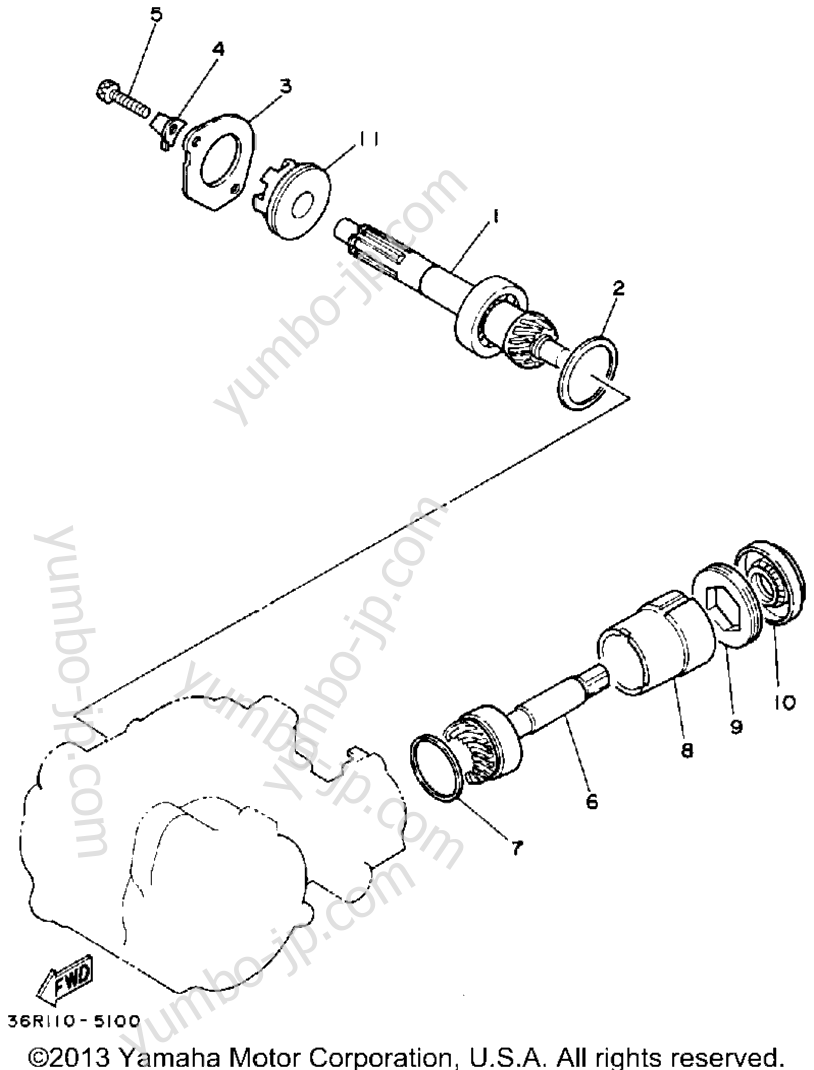 TRANSMISSION для квадроциклов YAMAHA 4-ZINGER (YF60S) 1986 г.