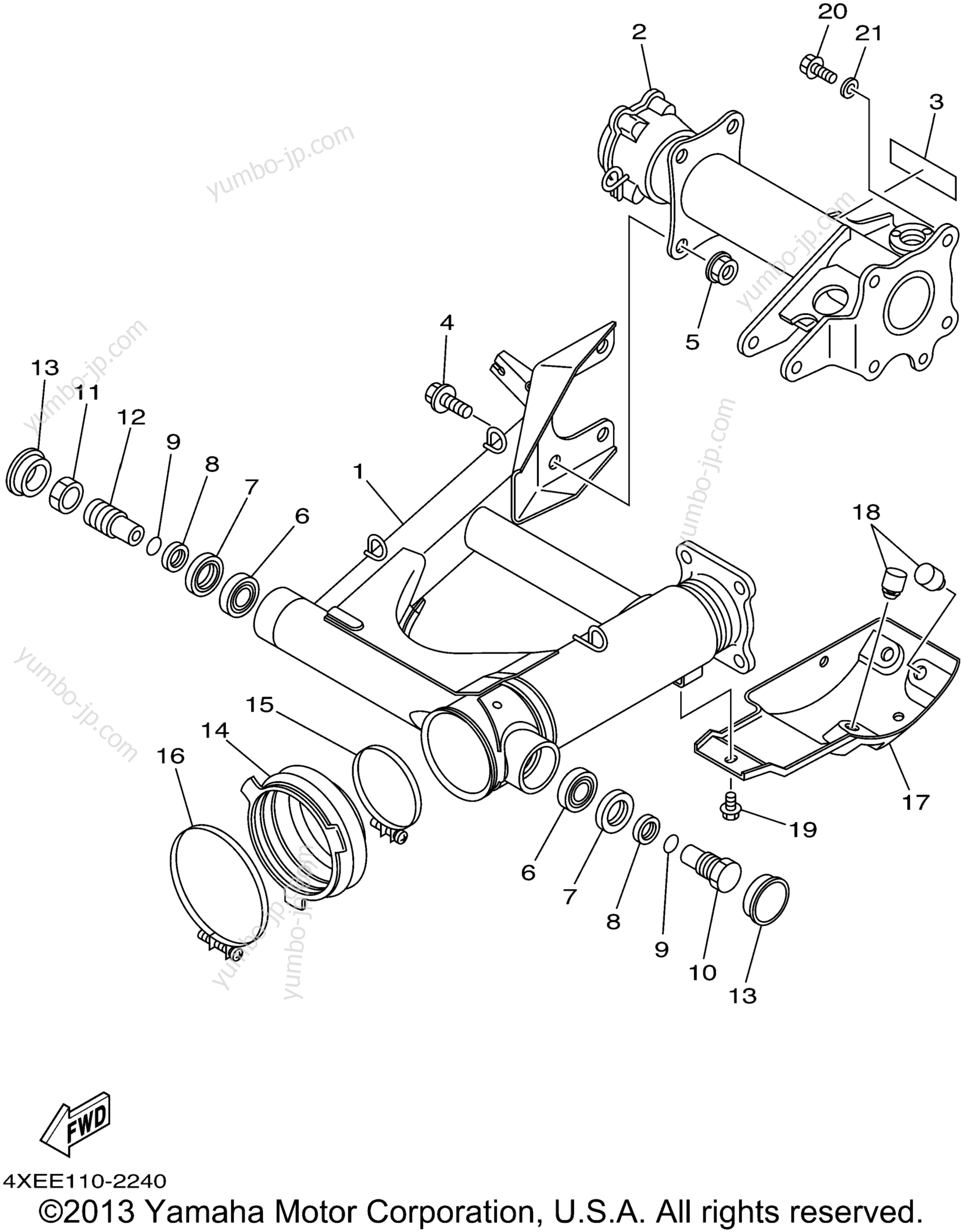 REAR ARM для квадроциклов YAMAHA BEAR TRACKER 2WD (YFM250XP) 2002 г.