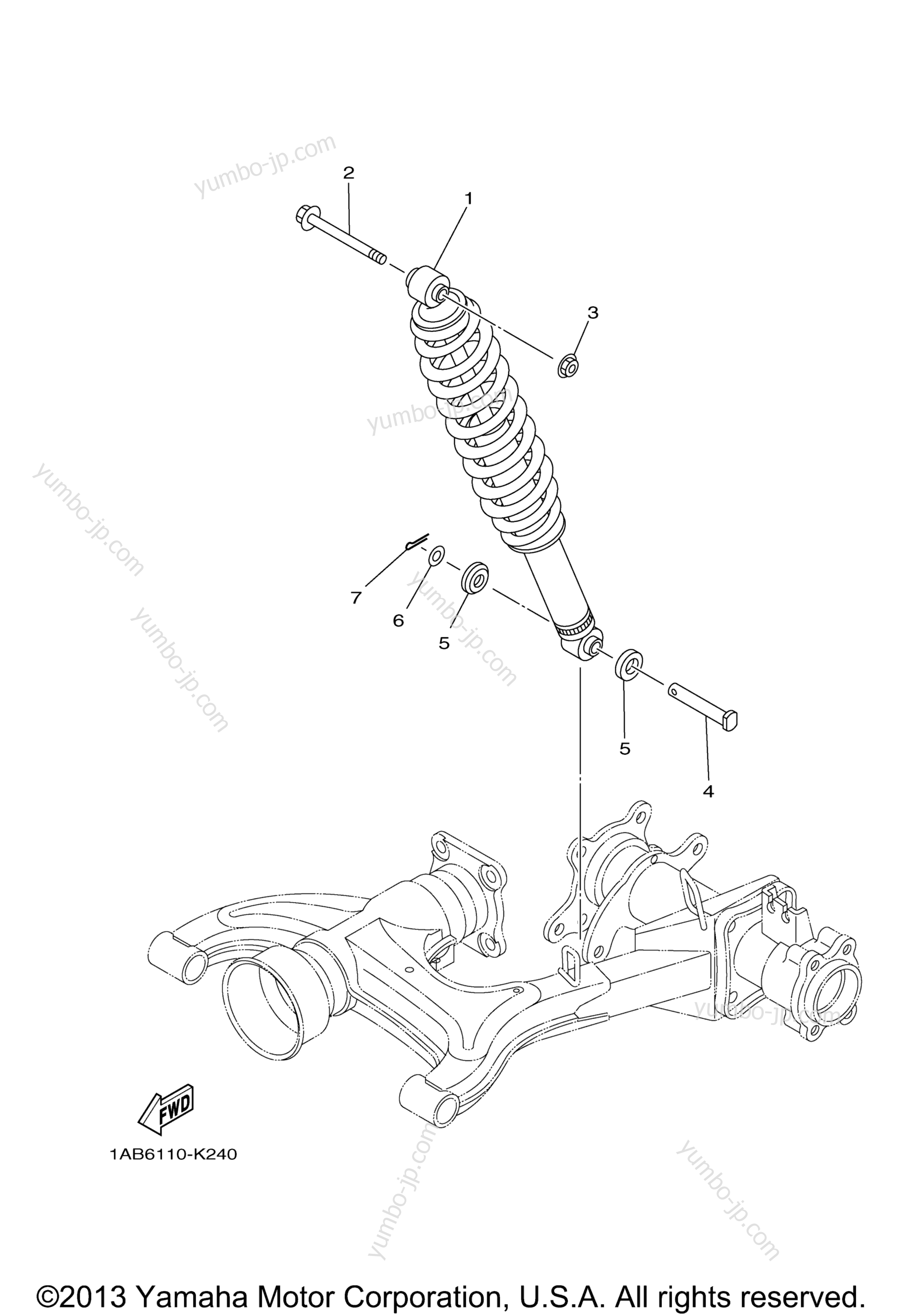 Rear Suspension for ATVs YAMAHA GRIZZLY 350 4WD HUNTER (YFM35FGHA) 2011 year