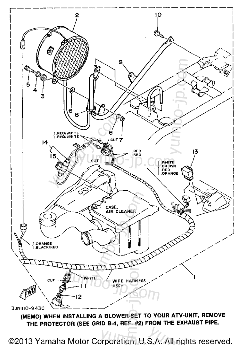 Engine (Alternate Parts) для квадроциклов YAMAHA PRO-4 PRO HAULER W-TURF TIRES (YFU1TW) 1989 г.