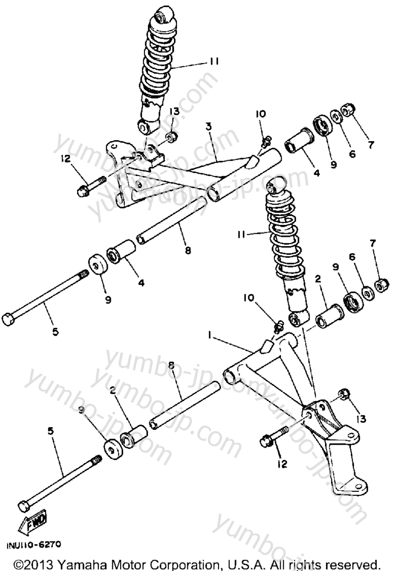 Front Suspension - Wheel for ATVs YAMAHA MOTO-4 (YFM200DXS) 1986 year