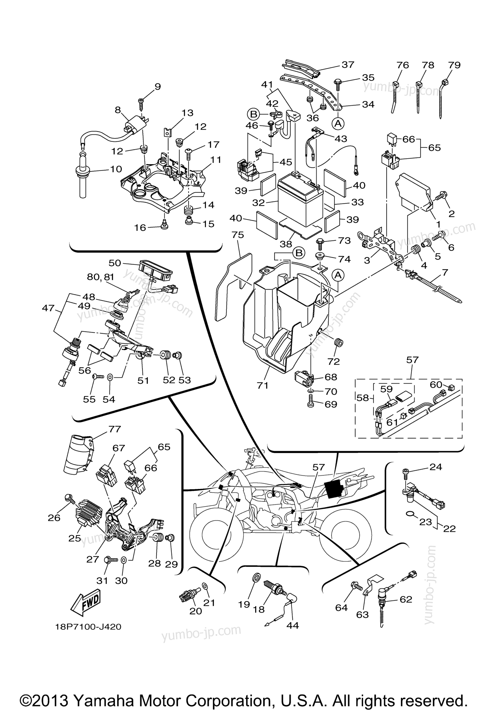 Electrical 1 for ATVs YAMAHA YFZ450X (YFZ450XZL) 2010 year