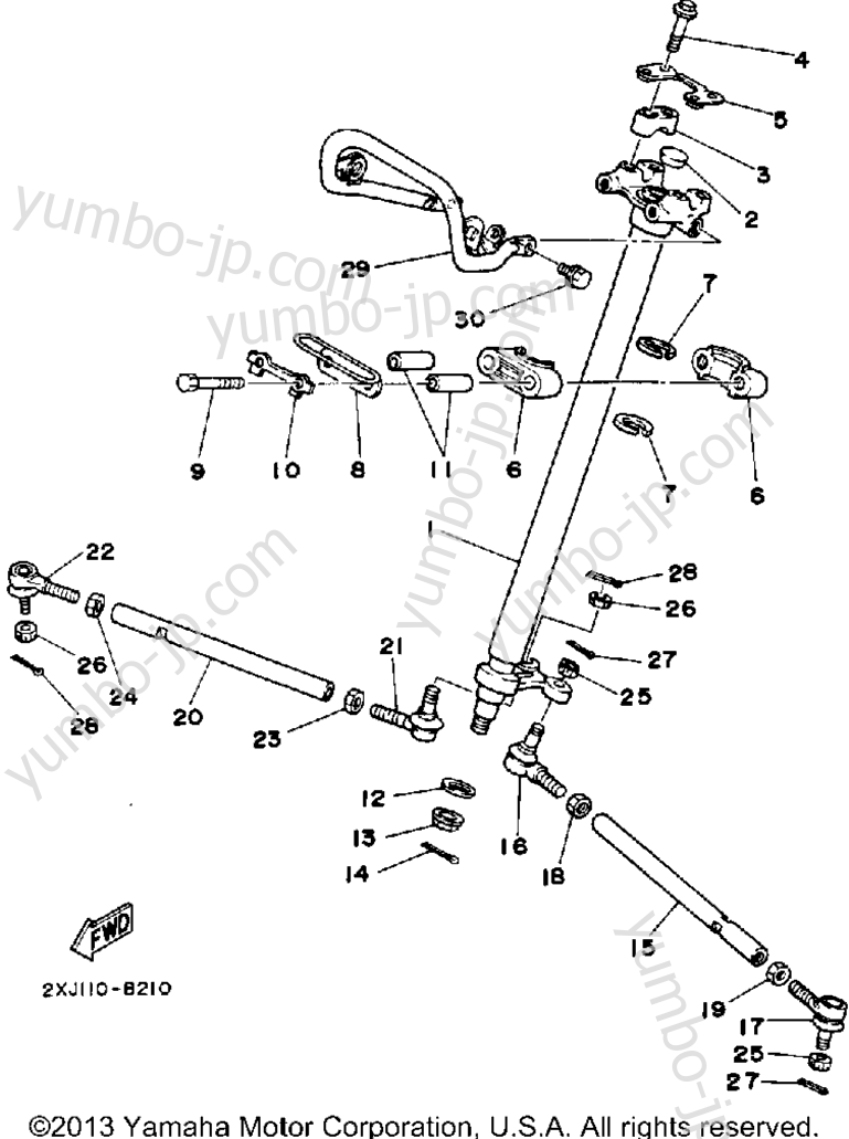 Steering for ATVs YAMAHA BLASTER (YFS200W) 1989 year