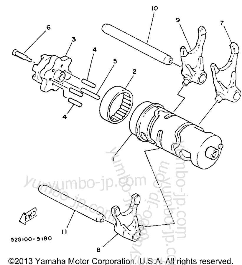 Shift Cam - Fork for ATVs YAMAHA YFB250E_MN 1993 year