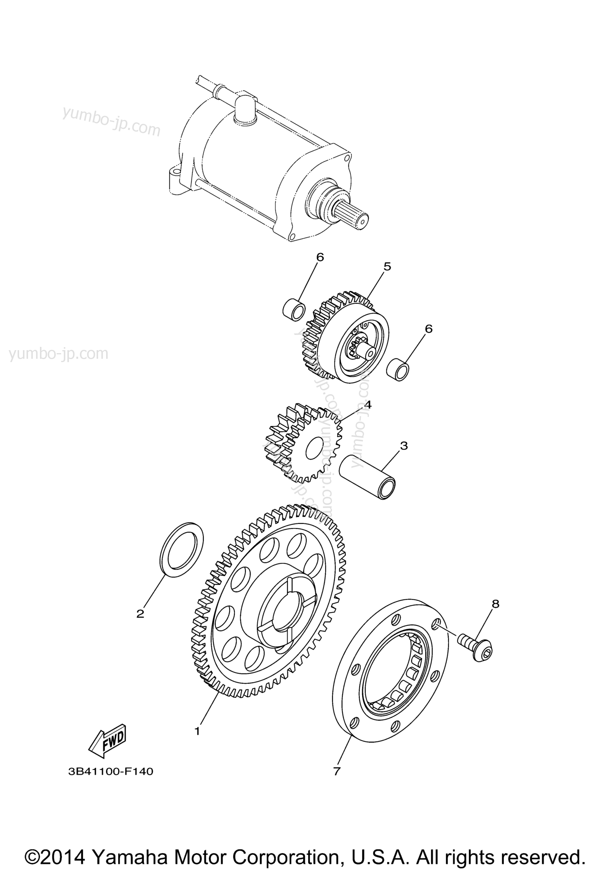 STARTER CLUTCH for ATVs YAMAHA GRIZZLY 700 4WD (YFM7FGAL) 2011 year
