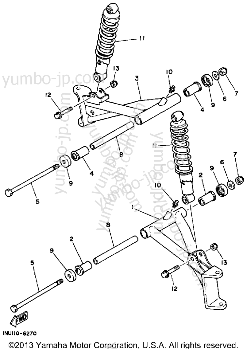 Front Suspension-Wheel для квадроциклов YAMAHA MOTO-4 (YFM200DXU) 1988 г.