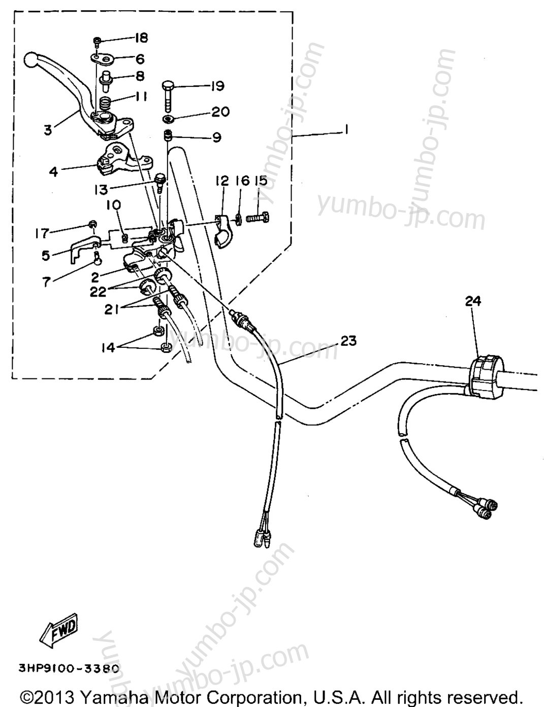 Handle Switch - Lever для квадроциклов YAMAHA MOTO-4 (YFM350ERF) 1994 г.