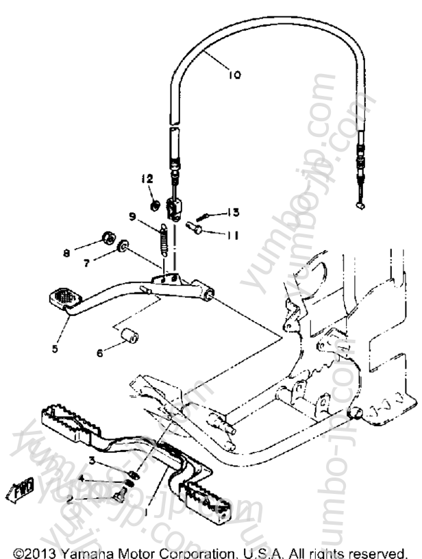 Footrest for ATVs YAMAHA YT175J 1982 year