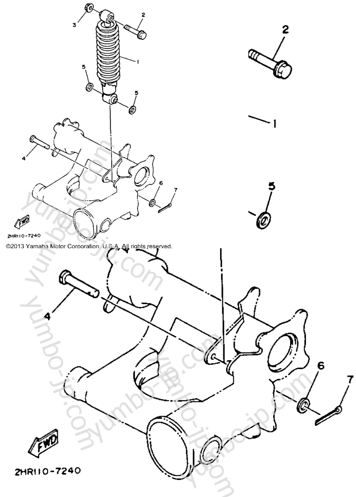 Rear Shocks для квадроциклов YAMAHA BIG BEAR 4WD (YFM350FWE) 1993 г.