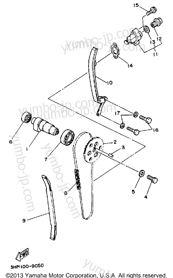 Camshaft Chain для квадроциклов YAMAHA WARRIOR (YFM350XW) 1989 г.