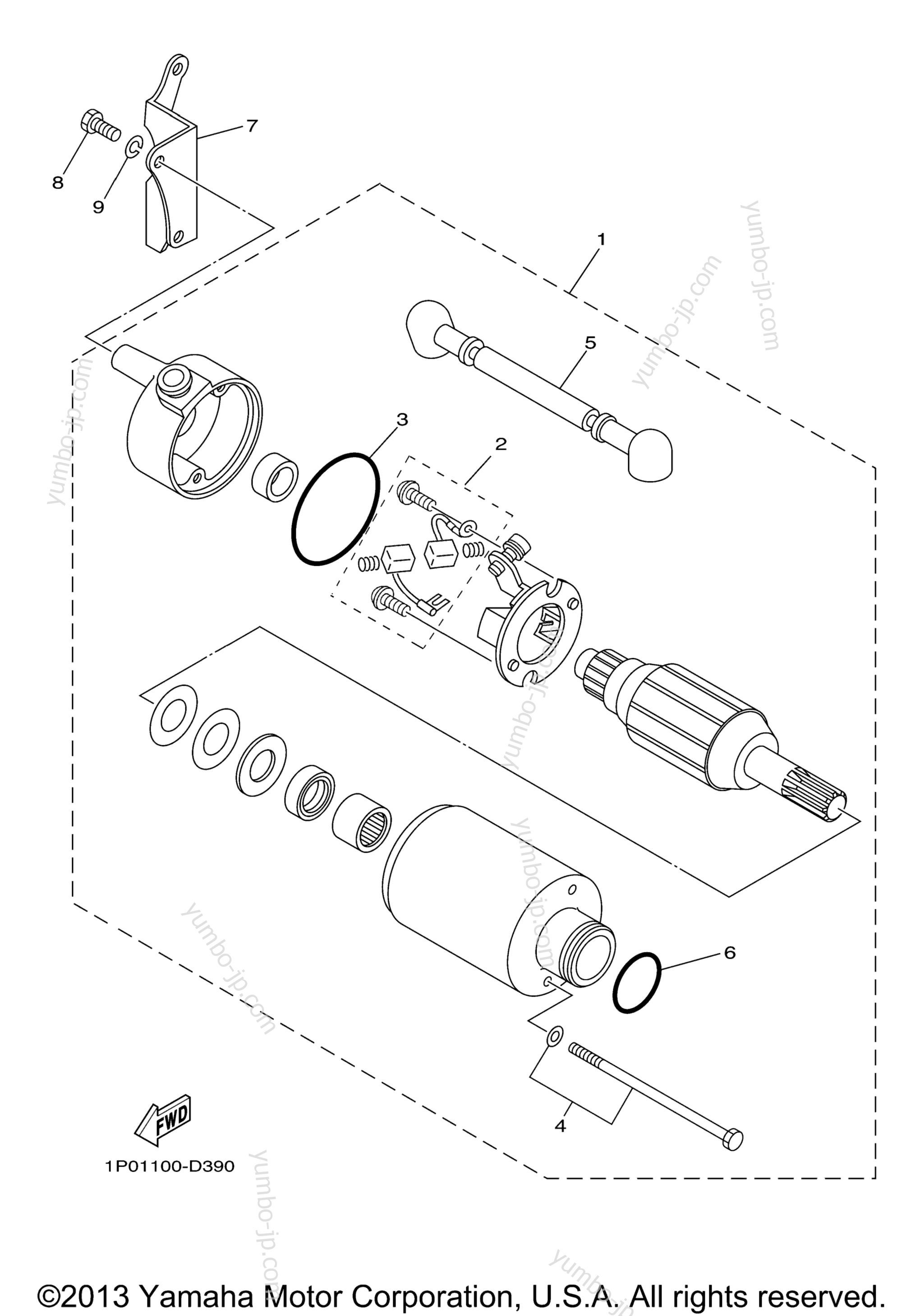 STARTING MOTOR for ATVs YAMAHA BRUIN 250 2WD (YFM25BV) 2006 year