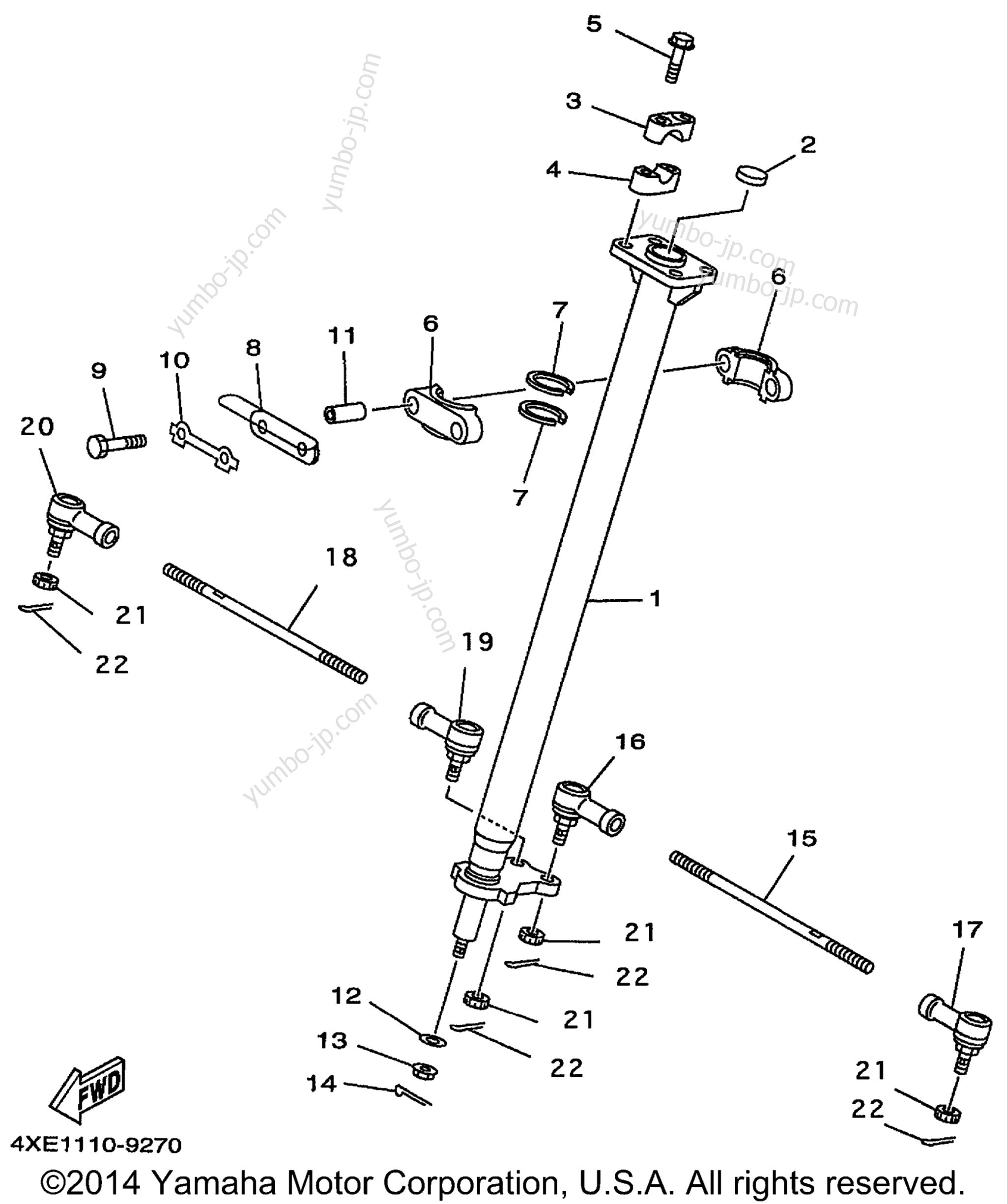 Steering для квадроциклов YAMAHA BEAR TRACKER 2WD (YFM250XLC) CA 1999 г.