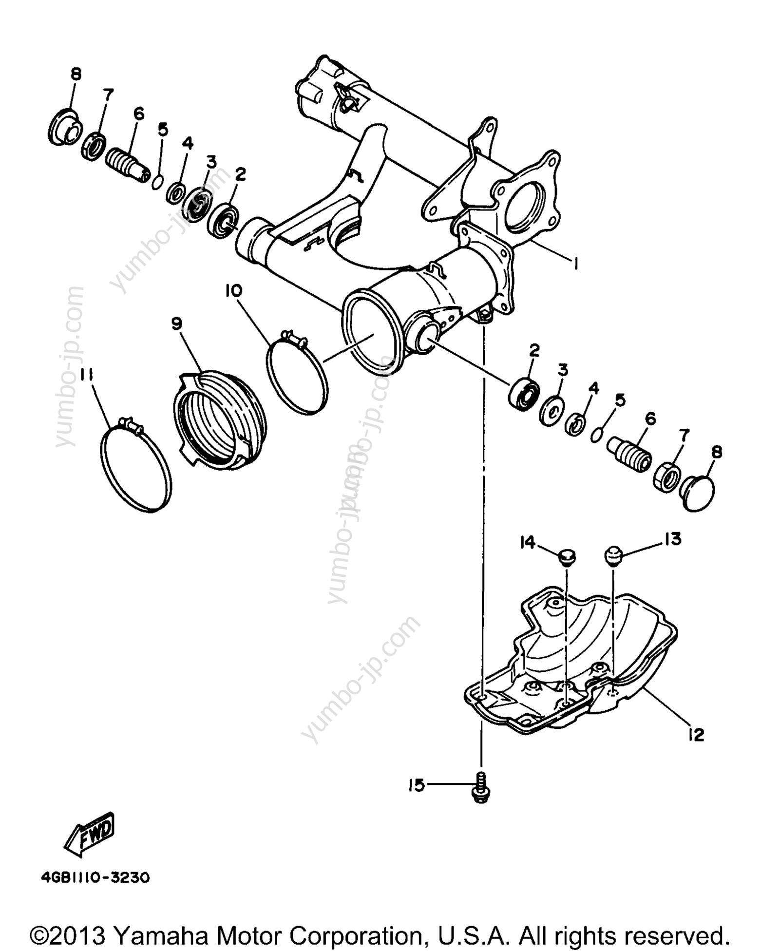 Rear Arm Suspension для квадроциклов YAMAHA KODIAK 4WD (YFM400FWJ_) 1997 г.