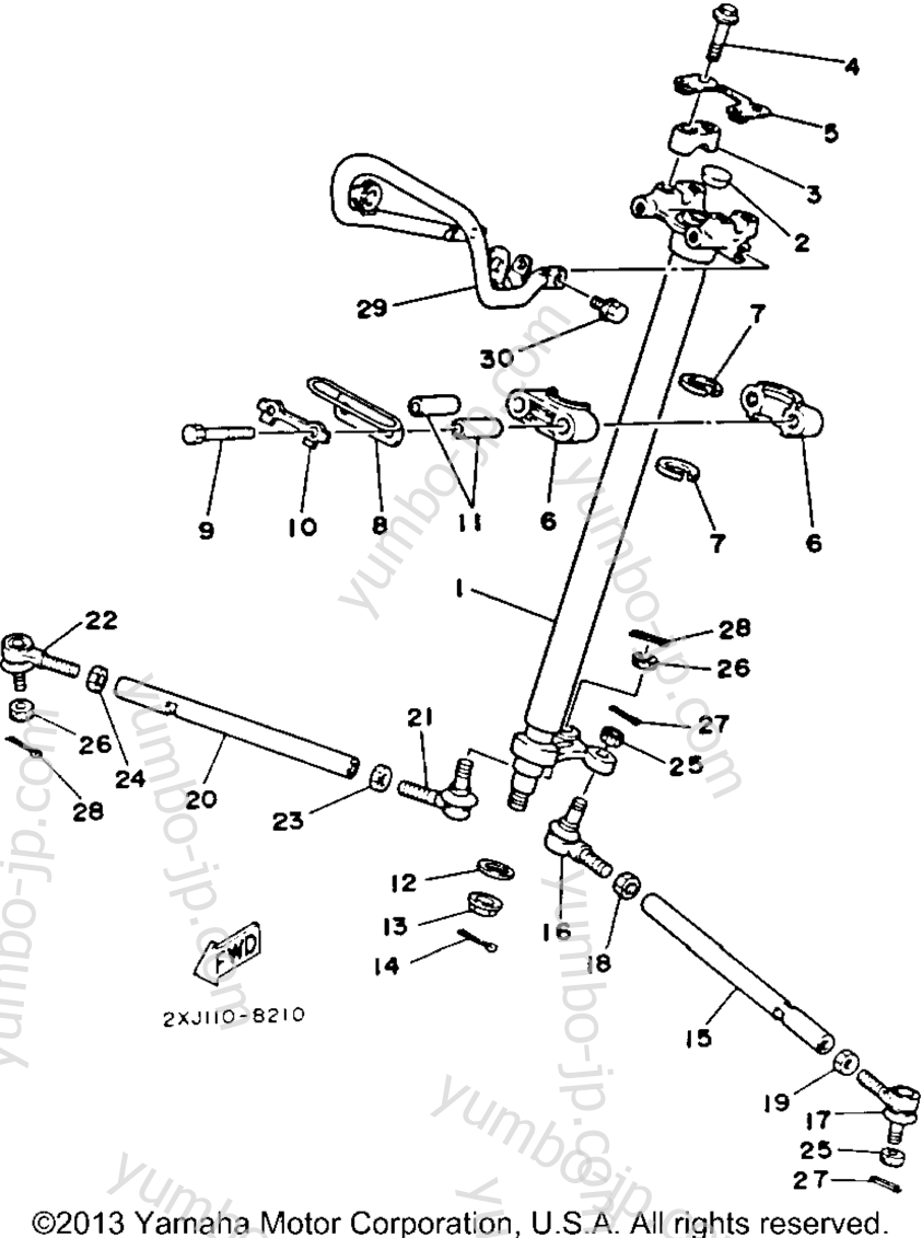 Steering для квадроциклов YAMAHA BLASTER (YFS200D_MN) 1992 г.