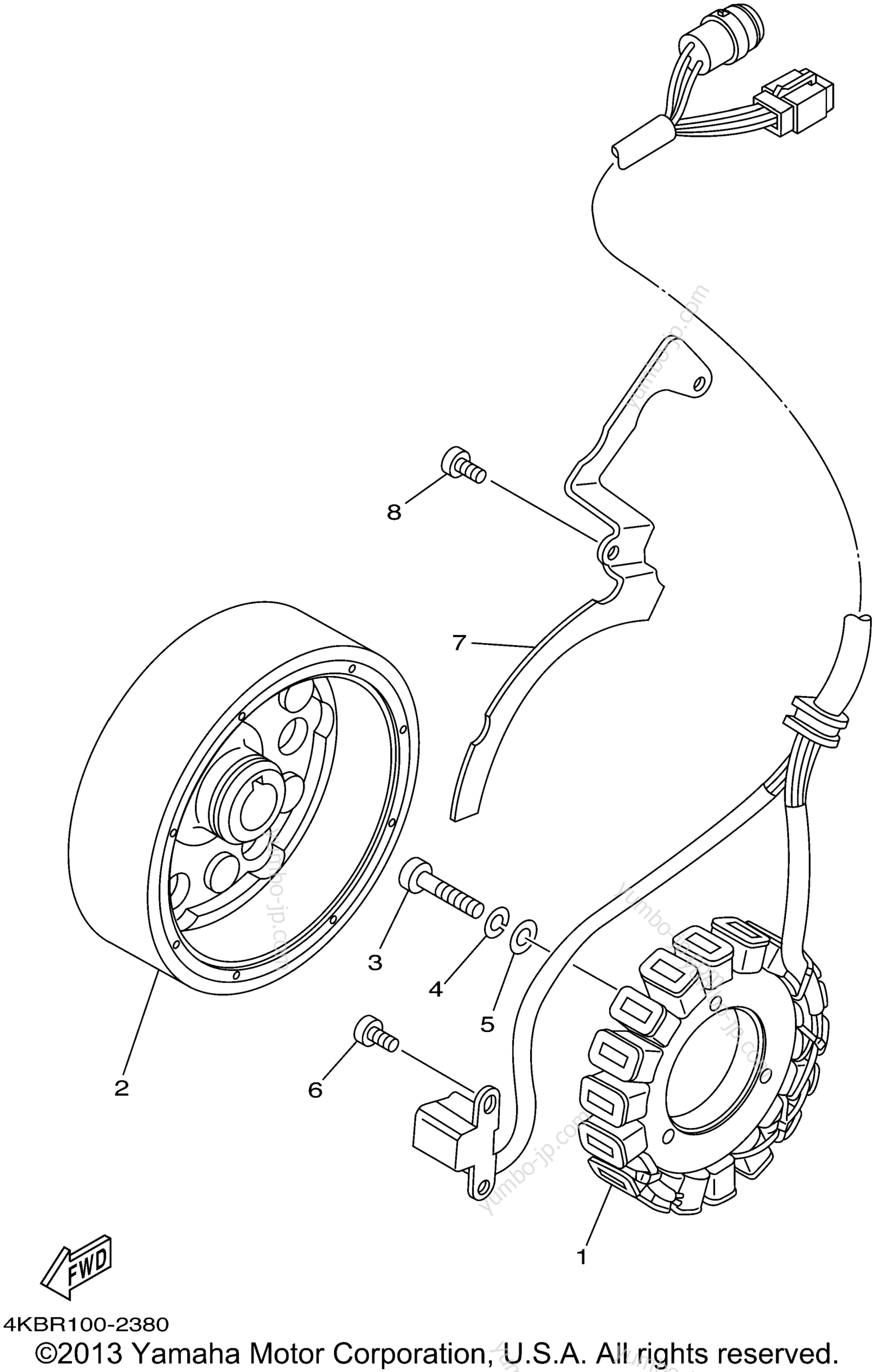 GENERATOR для квадроциклов YAMAHA WOLVERINE (YFM350FXP) 2002 г.