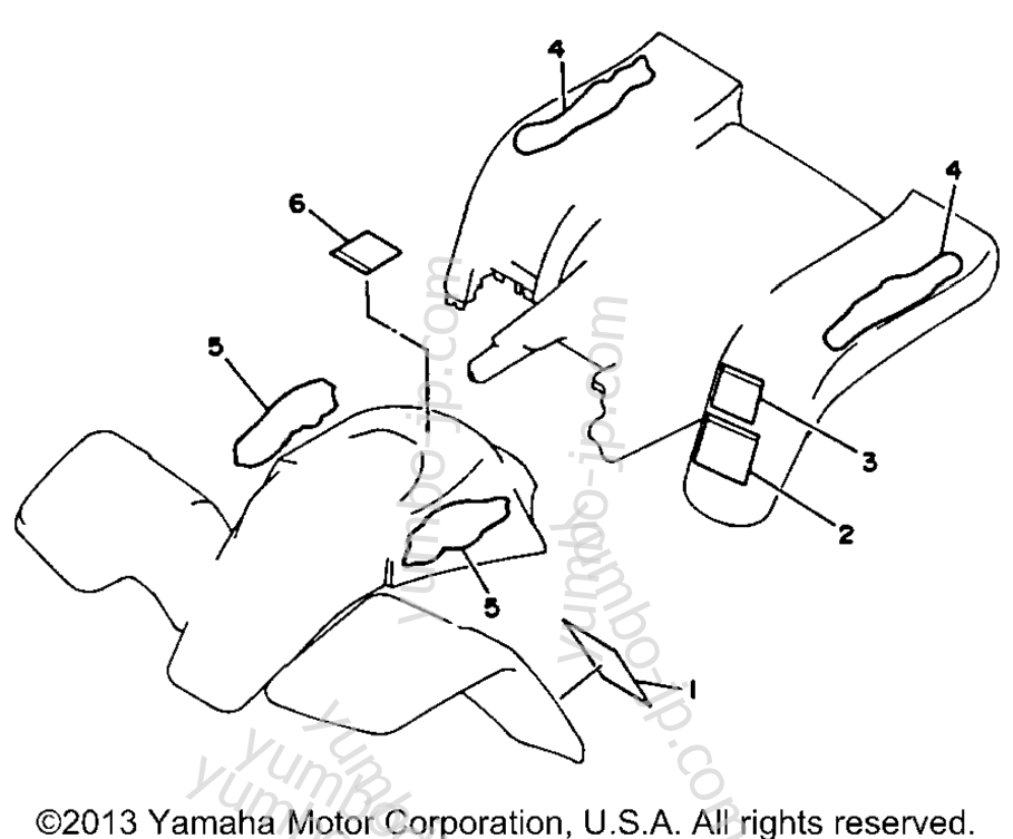 Emblem Label для квадроциклов YAMAHA BLASTER (YFS200B_MN) 1991 г.