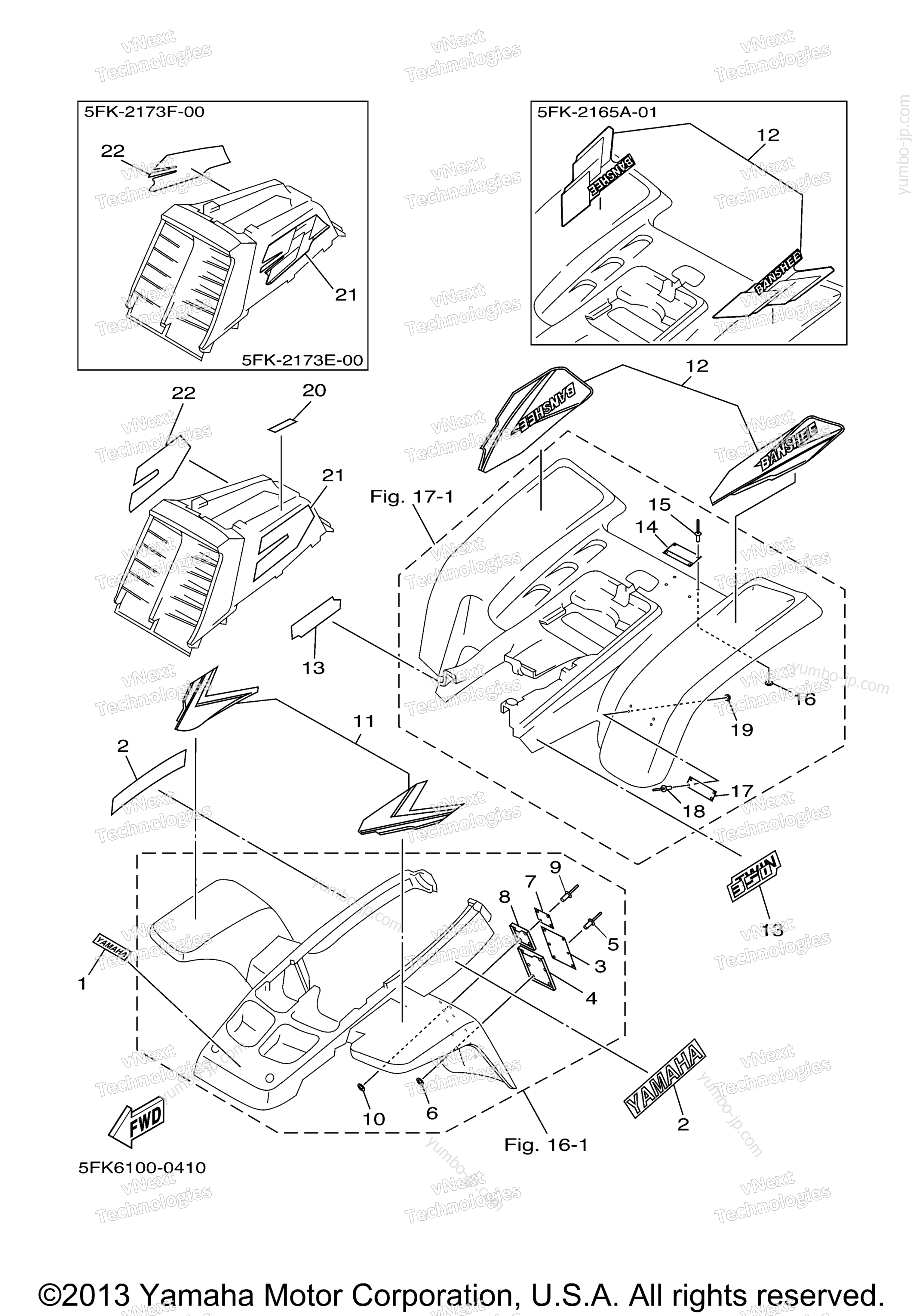 YUMBO | spare parts catalog for квадроцикла YAMAHA BANSHEE